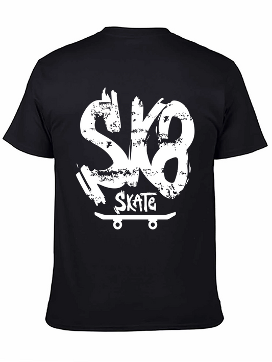 Sk8 Skate T-Shirt - Black - Skateboarding Tee