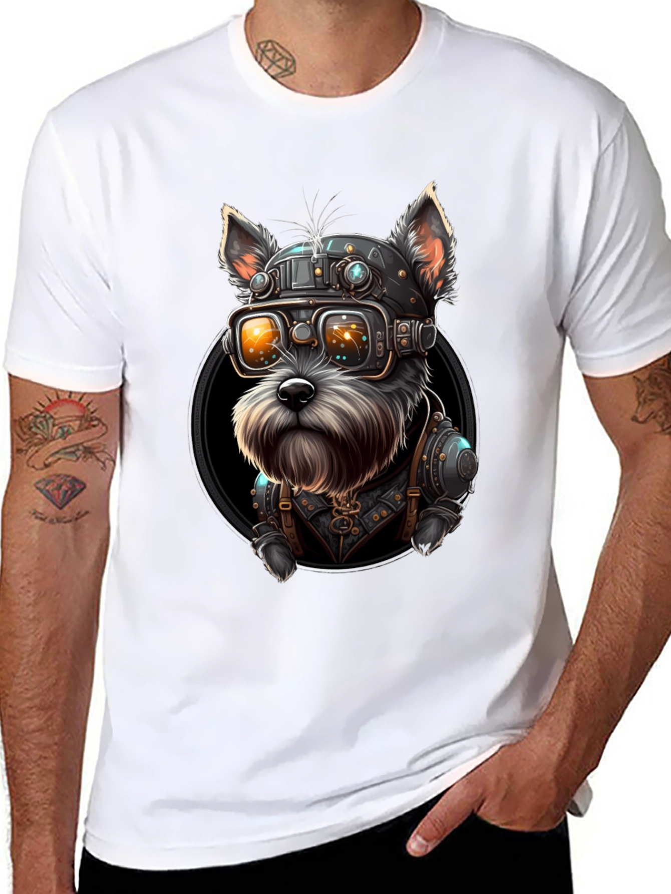 Steampunk Dog T-Shirt: Unique Sci-Fi Style