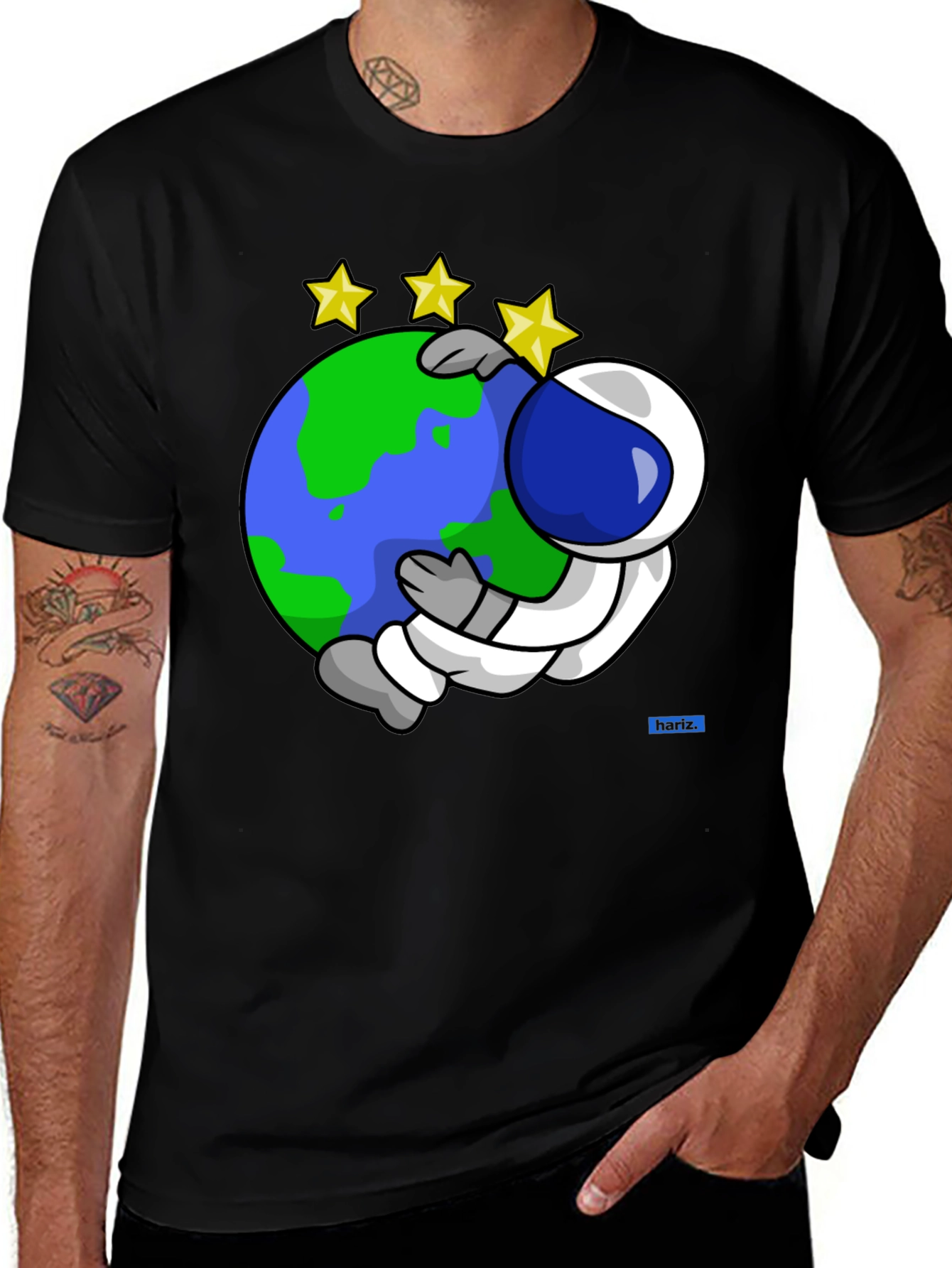 Astronaut Hugging Earth Graphic Tee
