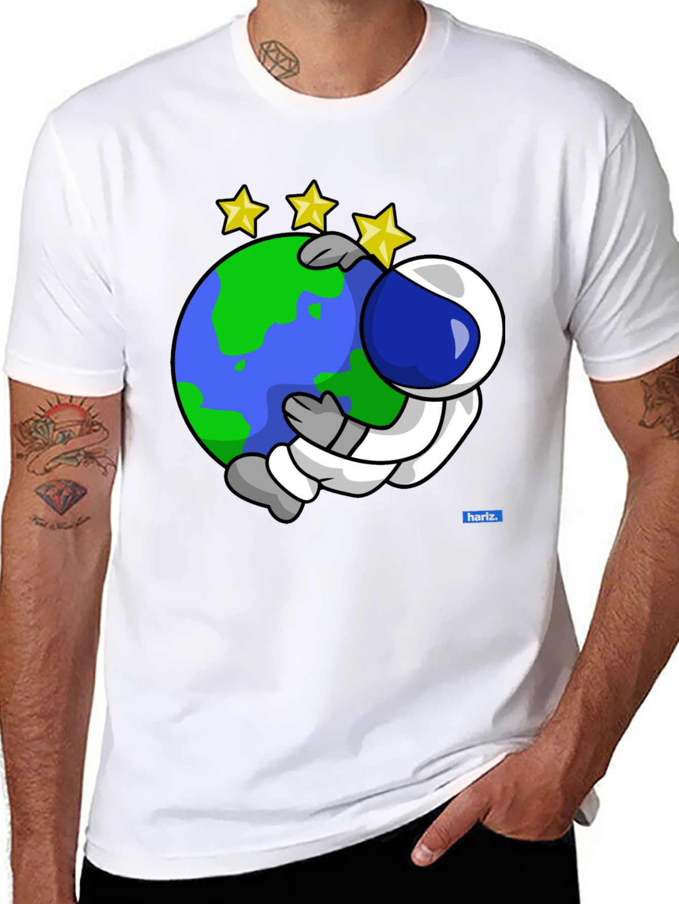 Astronaut Hugging Earth Graphic Tee
