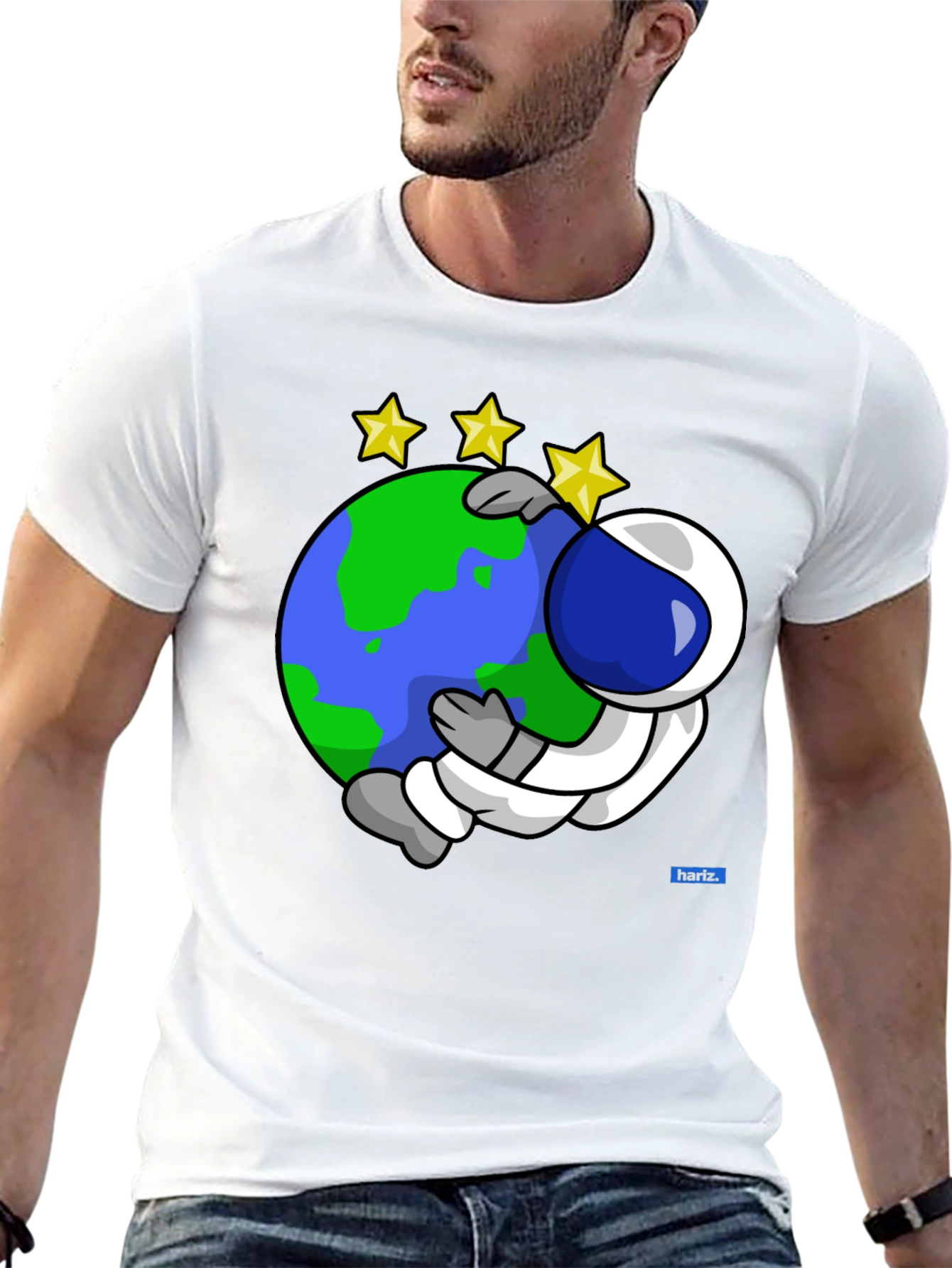 Astronaut Hugging Earth Graphic Tee