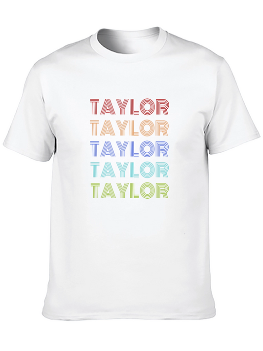 Retro Taylor Name T-Shirt - Colorful Striped Design