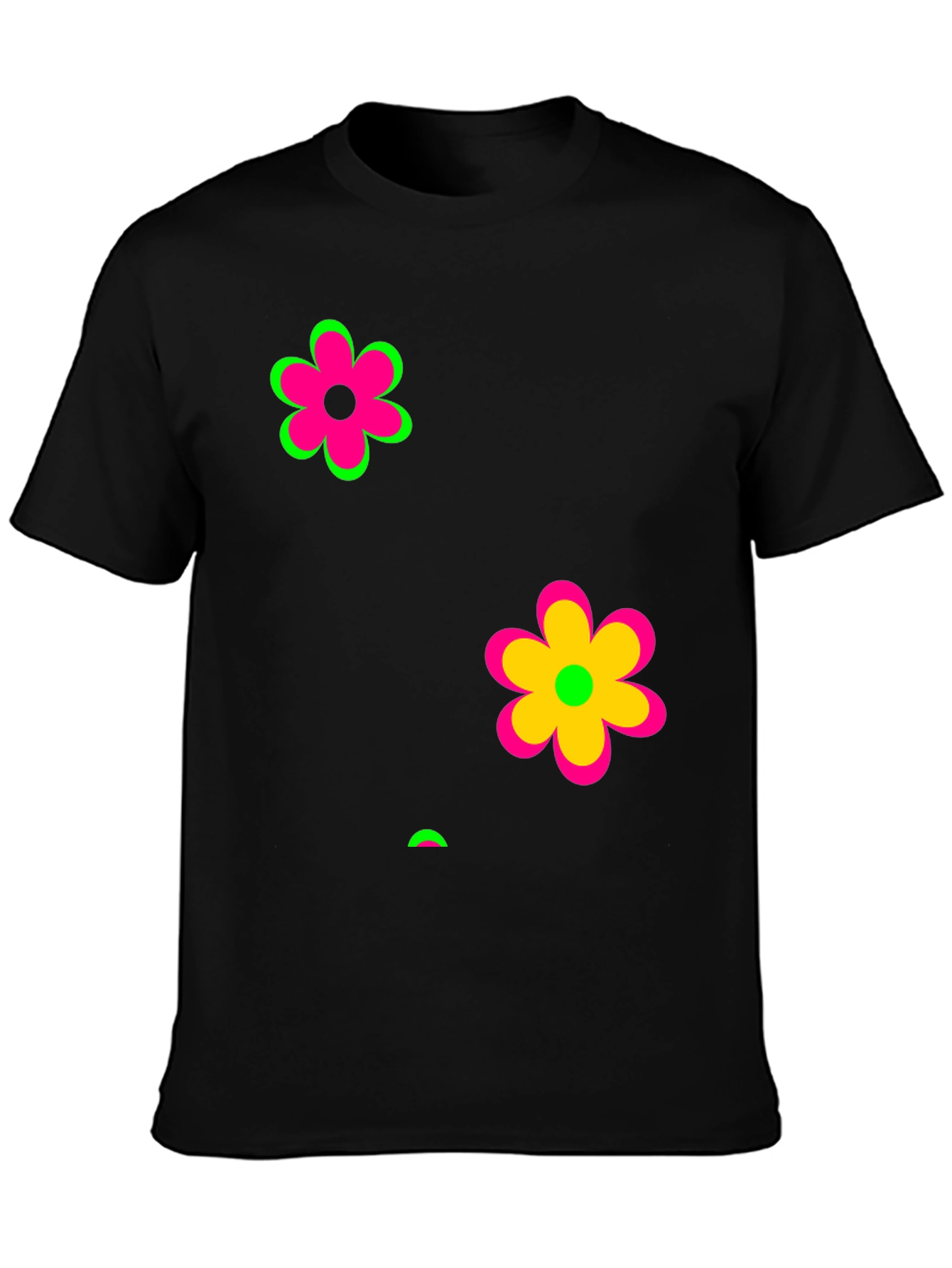 Funky Floral Black Graphic Tee