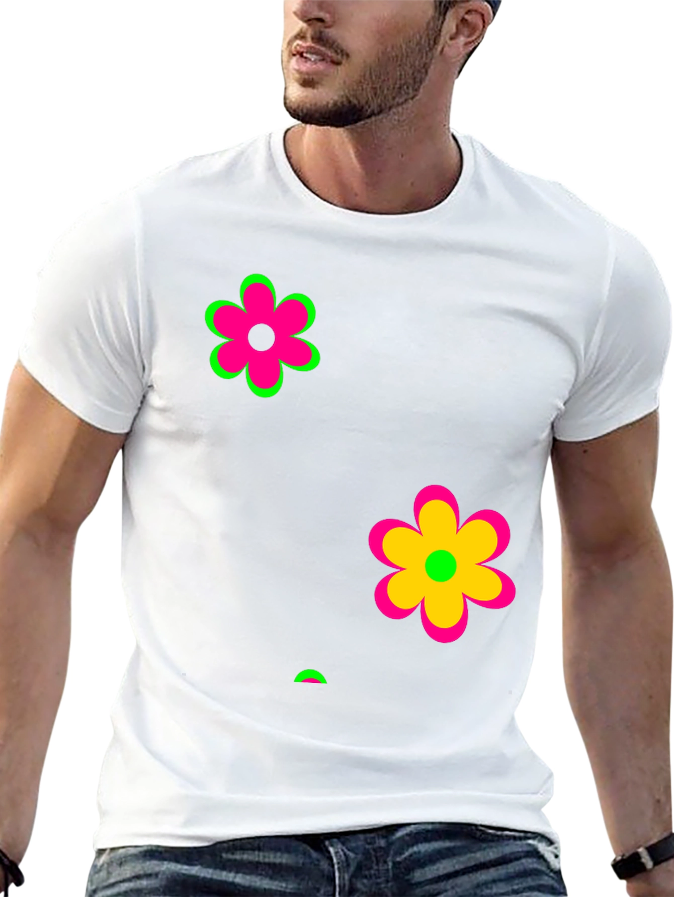 Funky Floral Black Graphic Tee