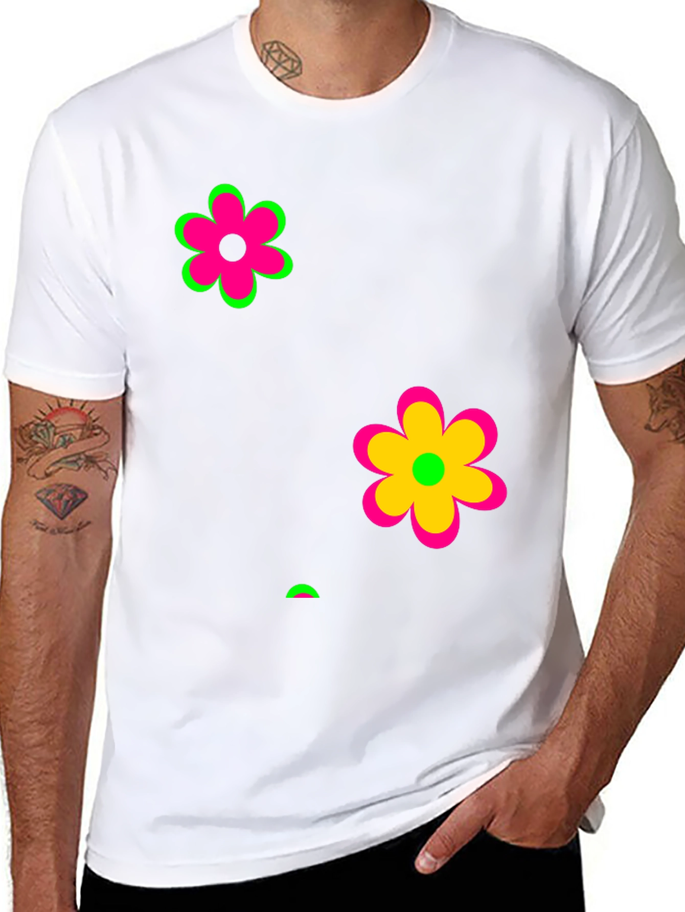 Funky Floral Black Graphic Tee