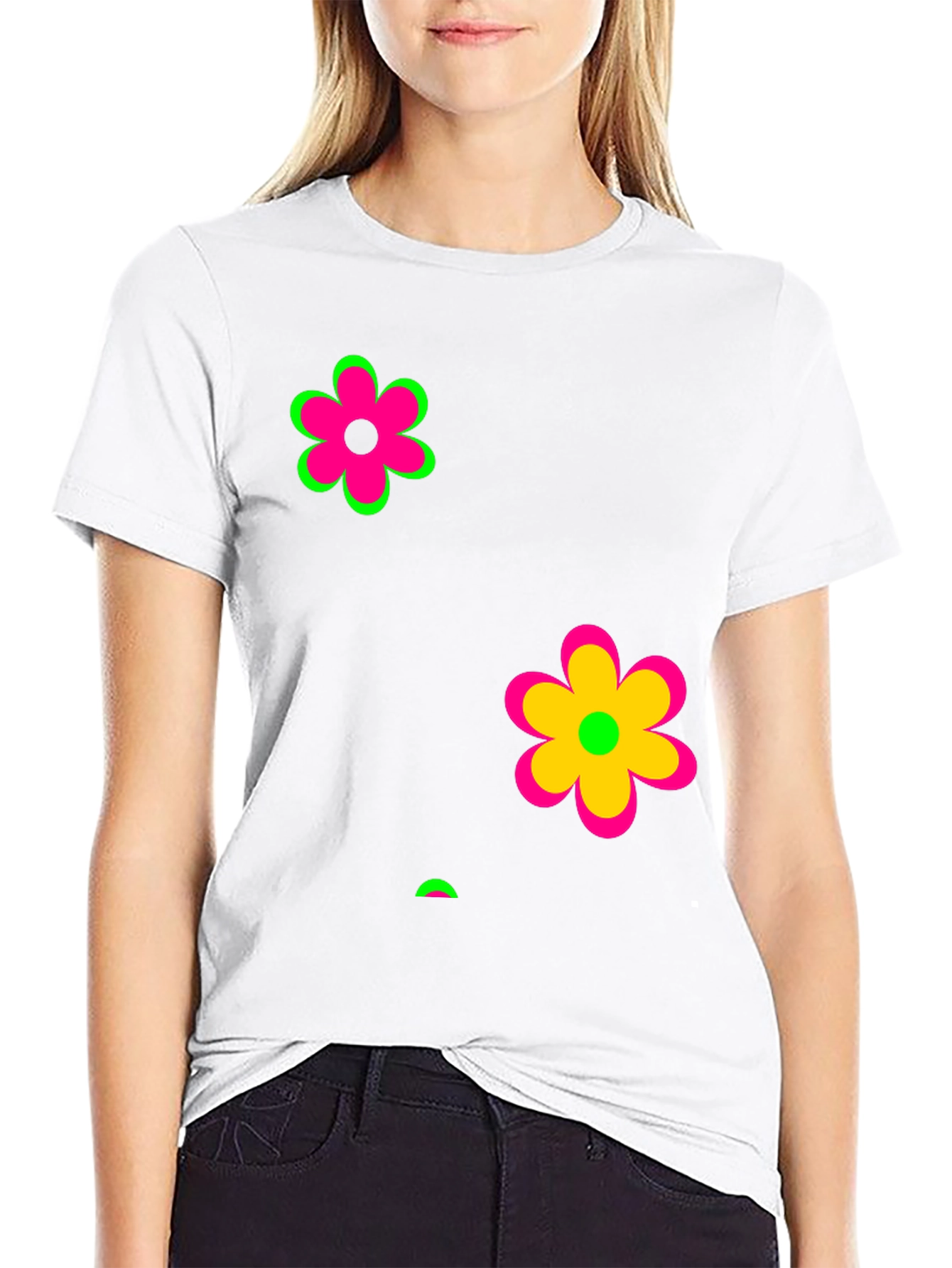 Funky Floral Black Graphic Tee
