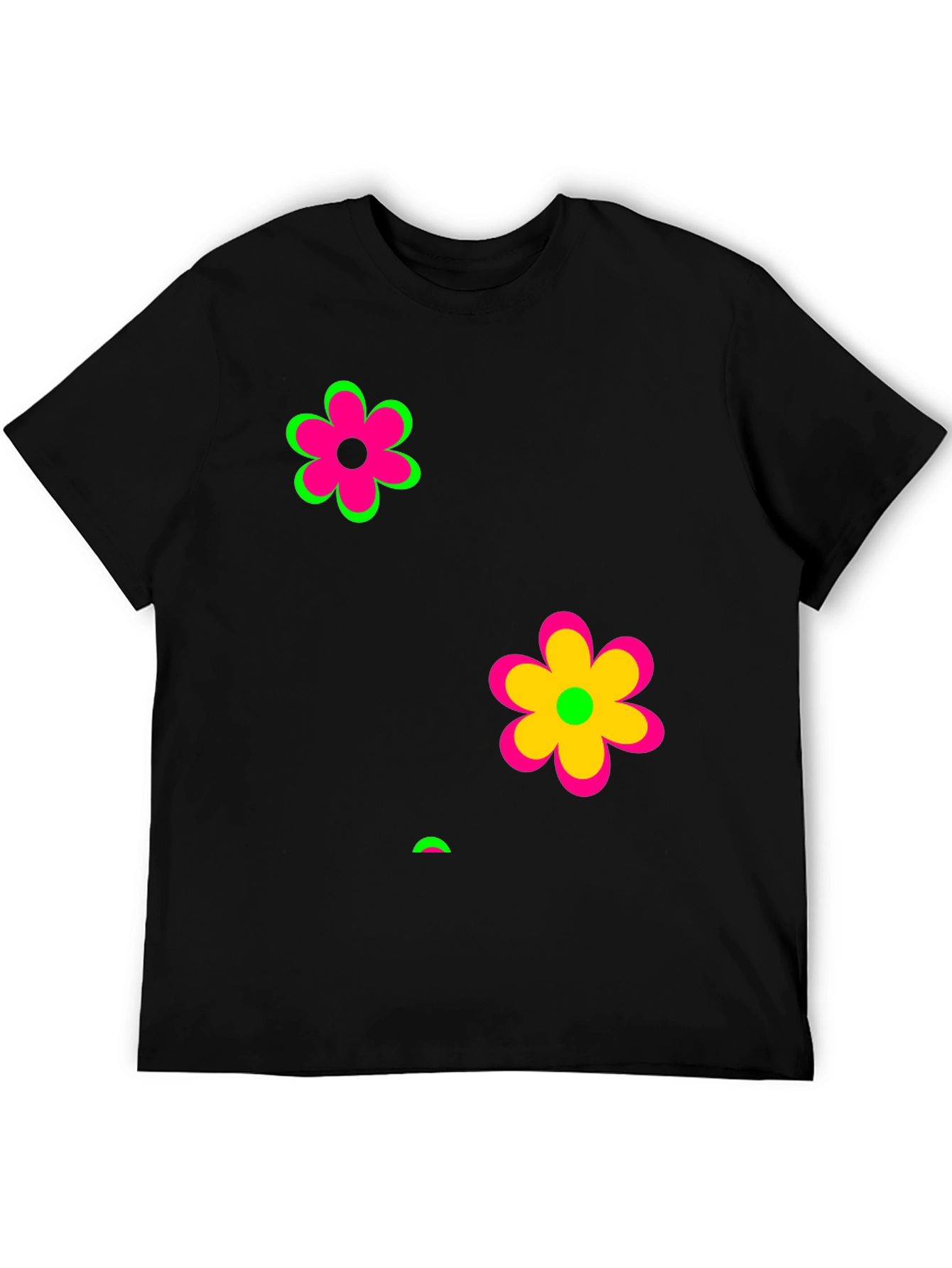 Funky Floral Black Graphic Tee