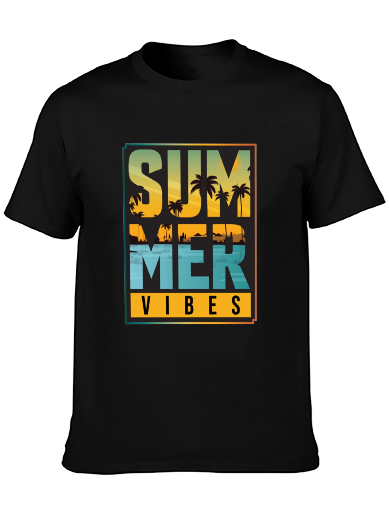 Summer Vibes Graphic Tee - Black