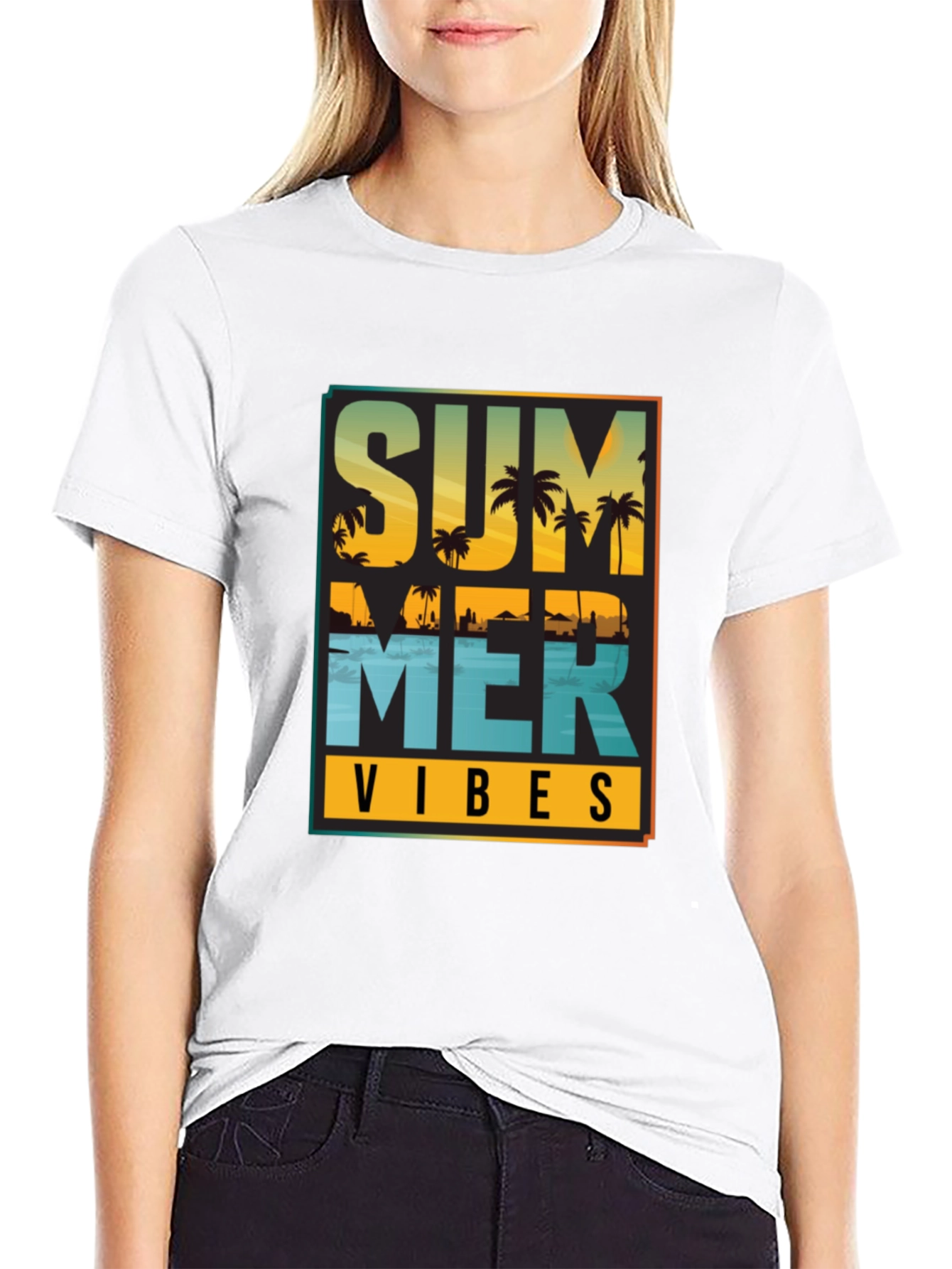 Summer Vibes Graphic Tee - Black