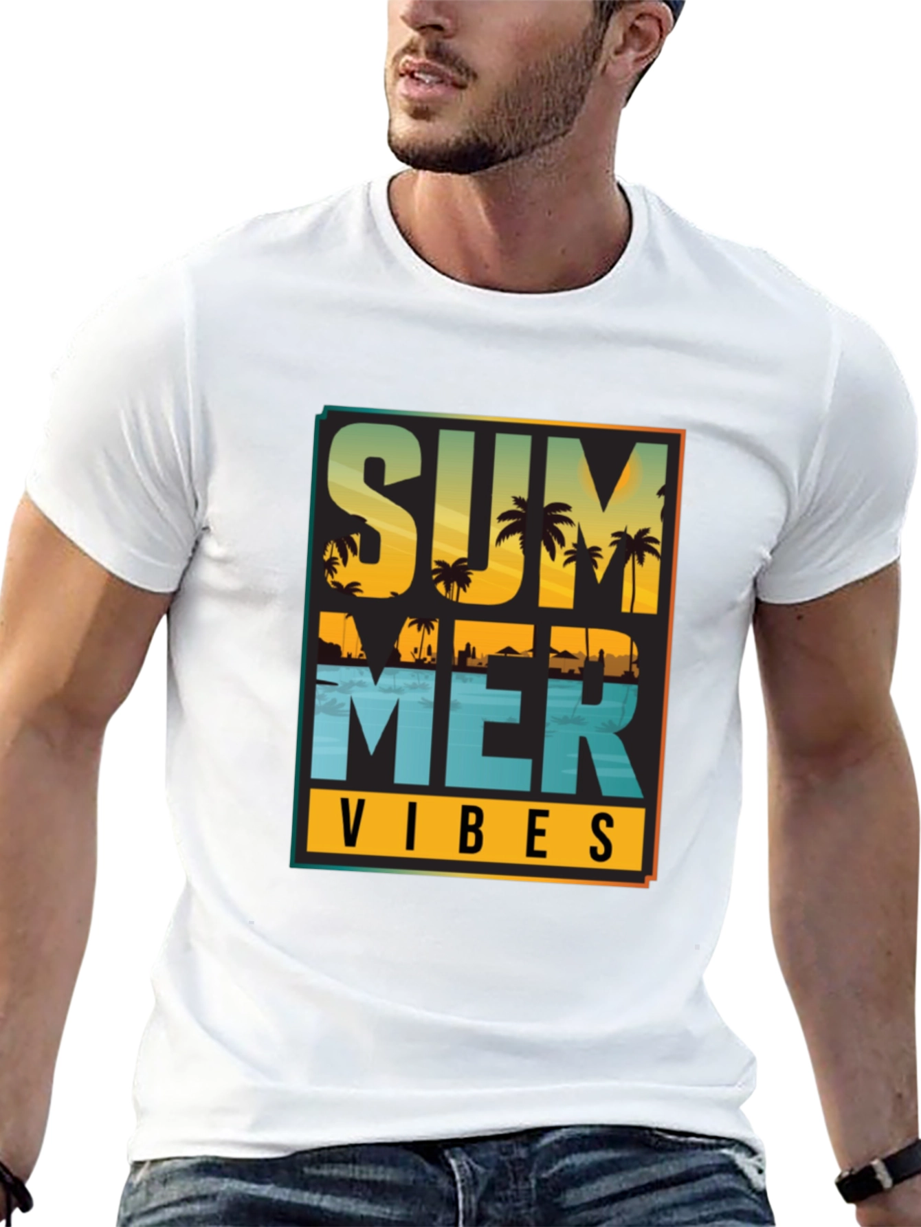 Summer Vibes Graphic Tee - Black