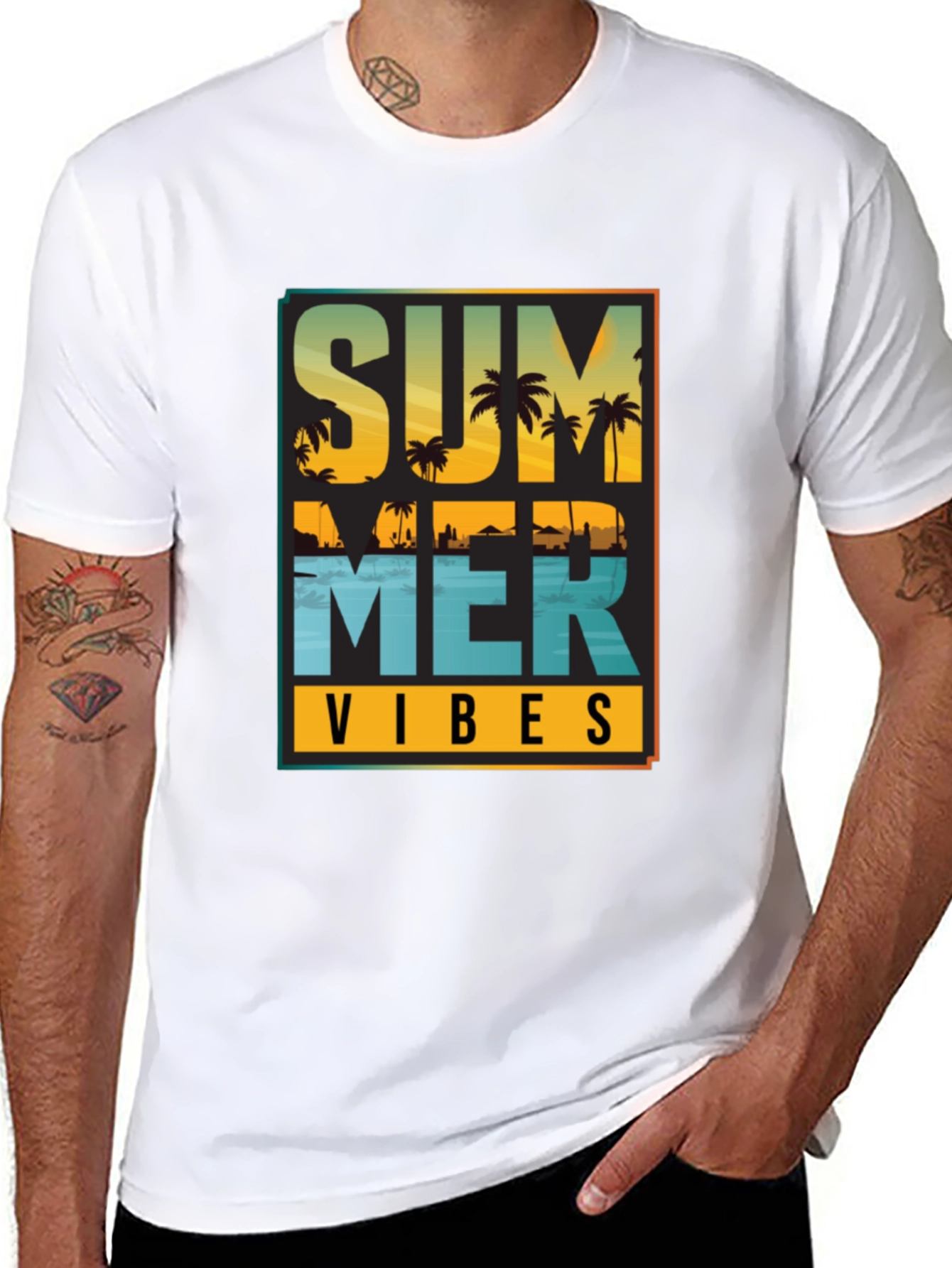 Summer Vibes Graphic Tee - Black