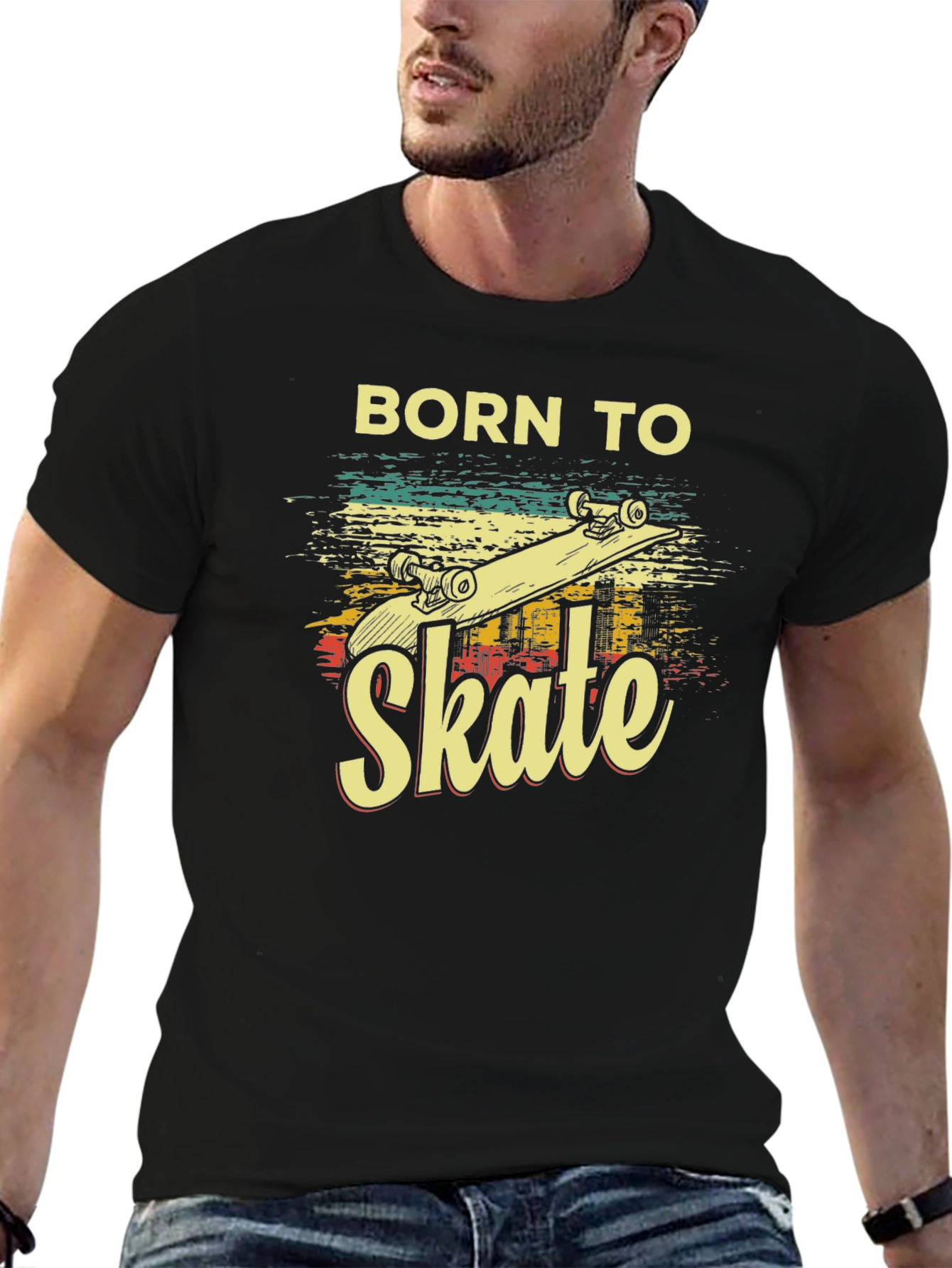 Born To Skate T-Shirt - Retro Skateboard Design