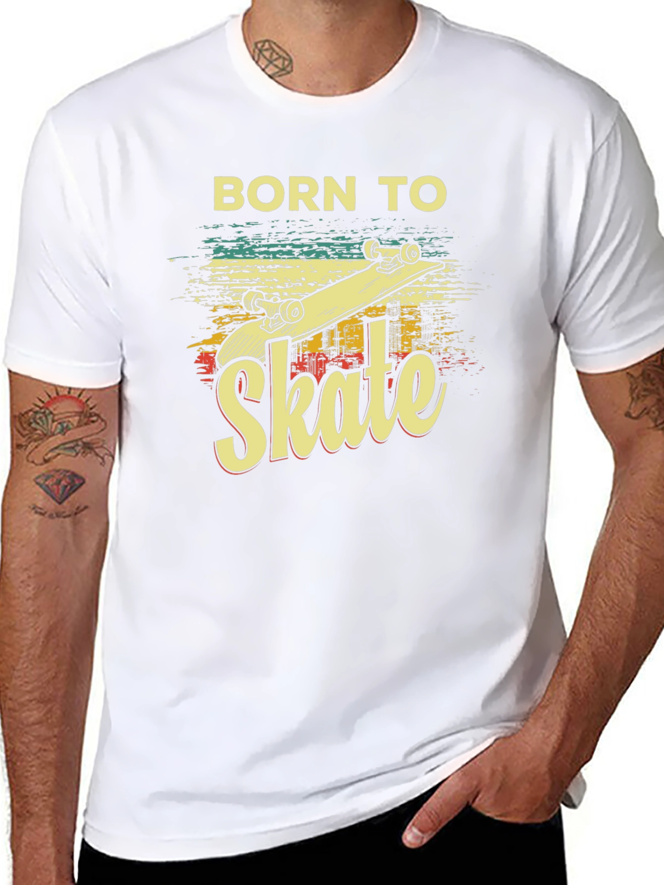 Born To Skate T-Shirt - Retro Skateboard Design