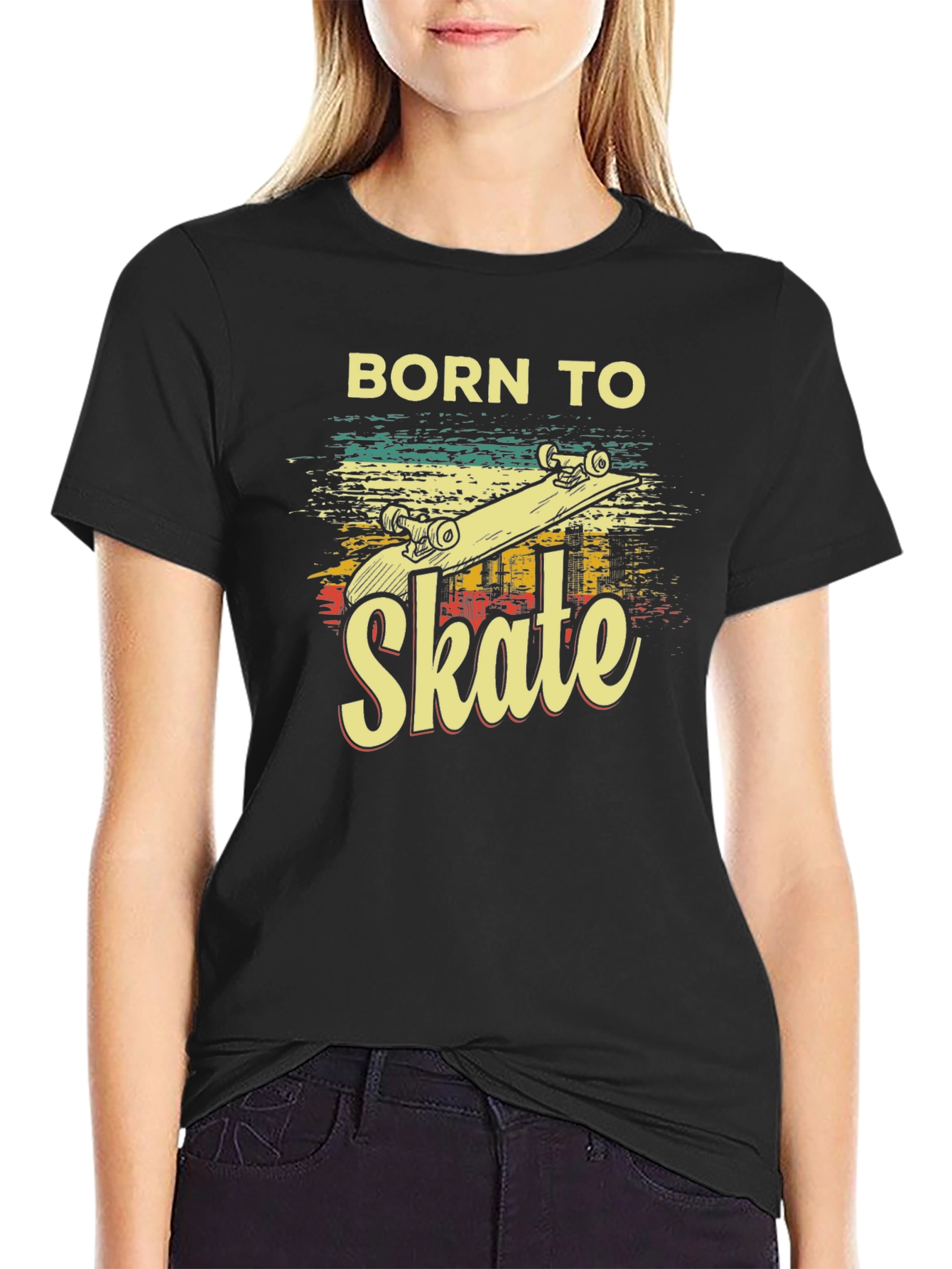Born To Skate T-Shirt - Retro Skateboard Design