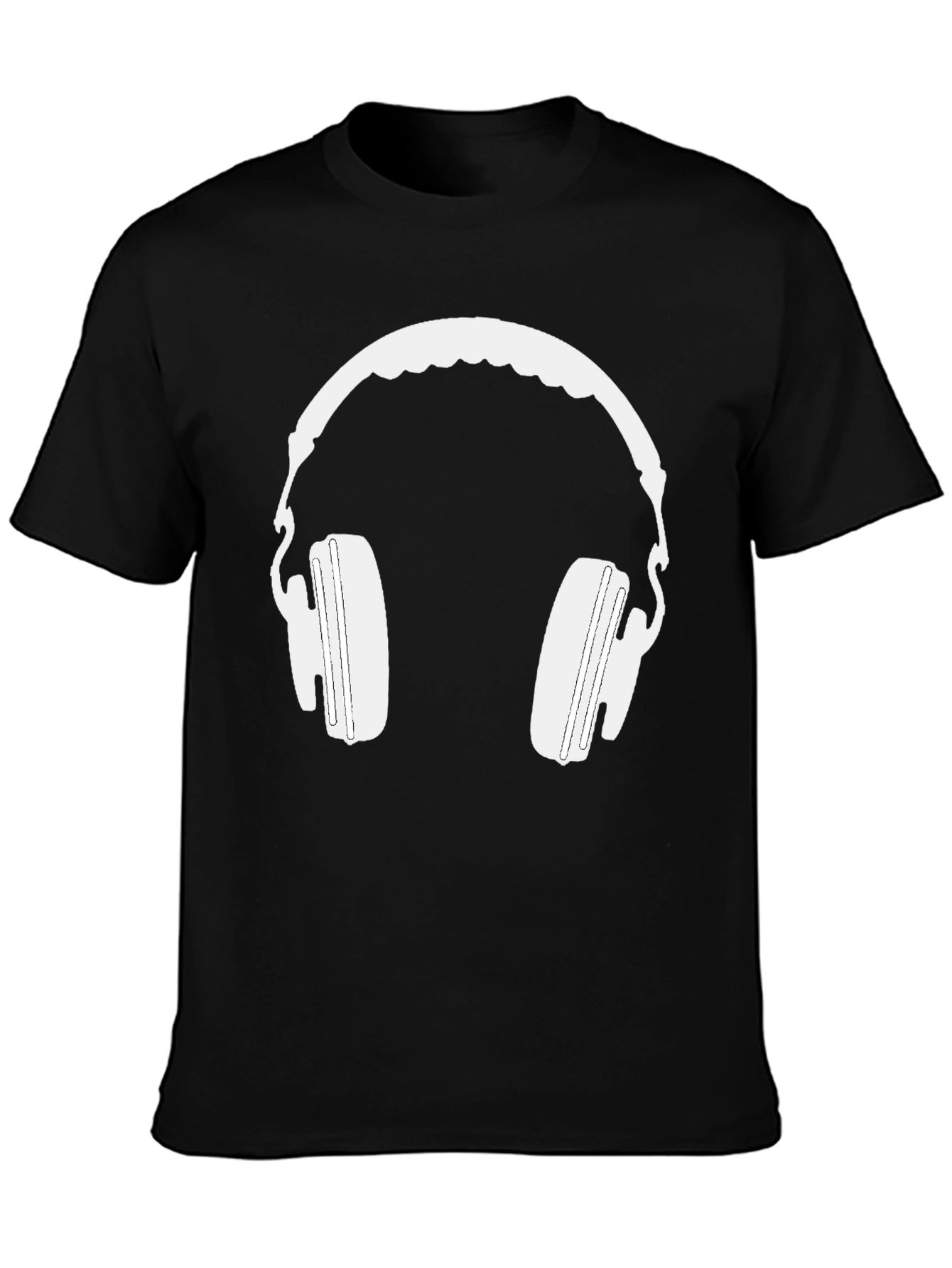 Headphone Graphic Tee - Black Cotton Blend