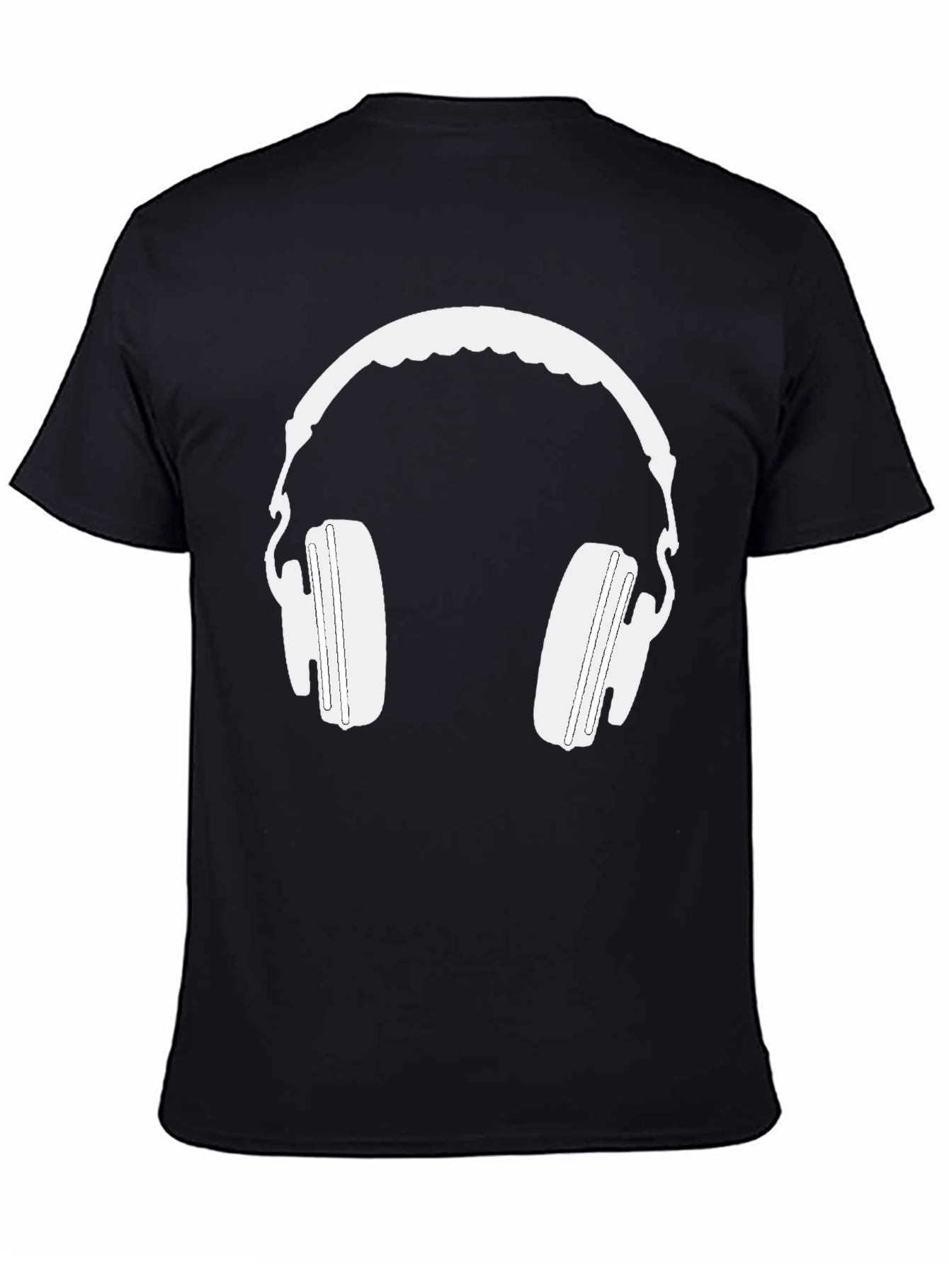 Headphone Graphic Tee - Black Cotton Blend
