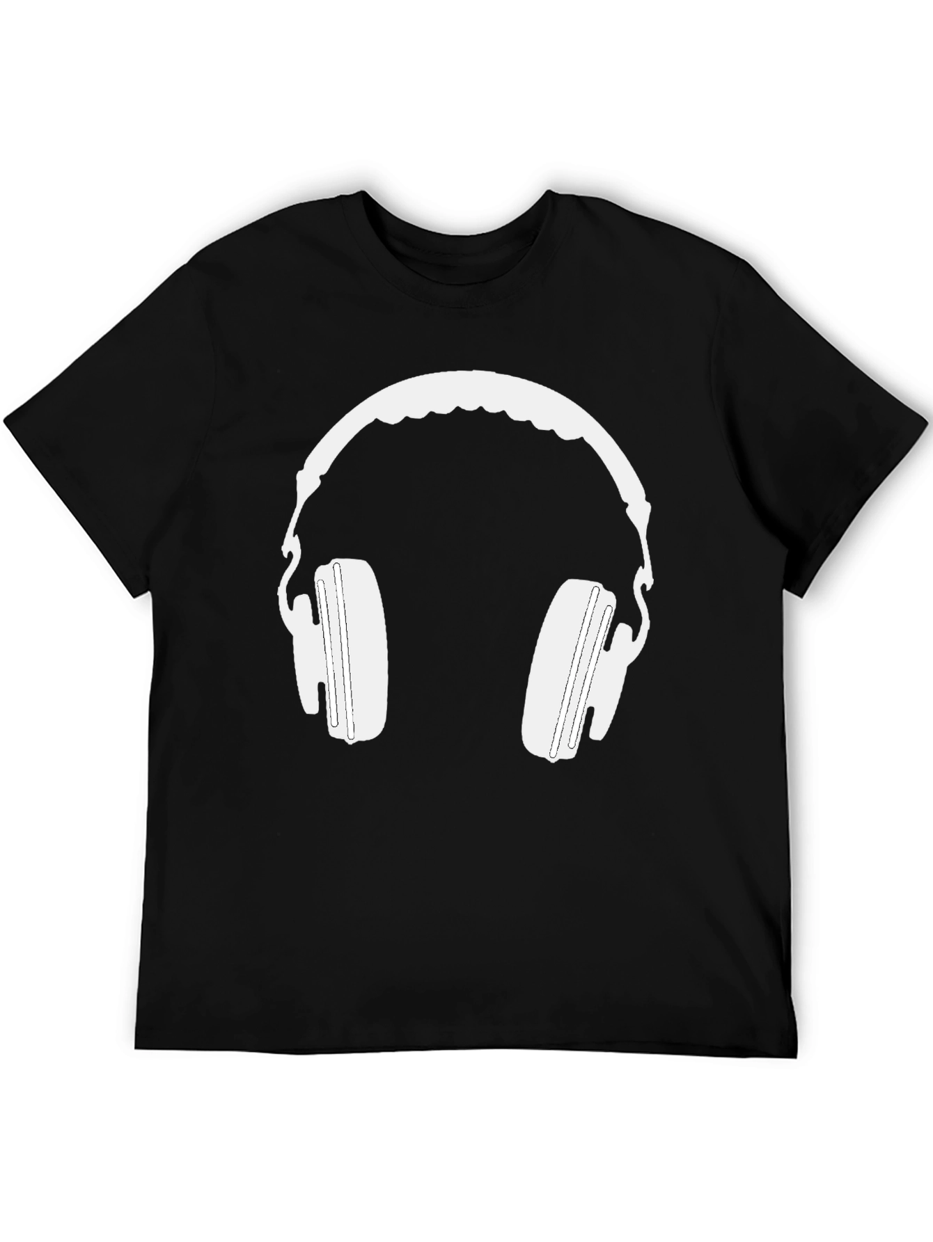 Headphone Graphic Tee - Black Cotton Blend