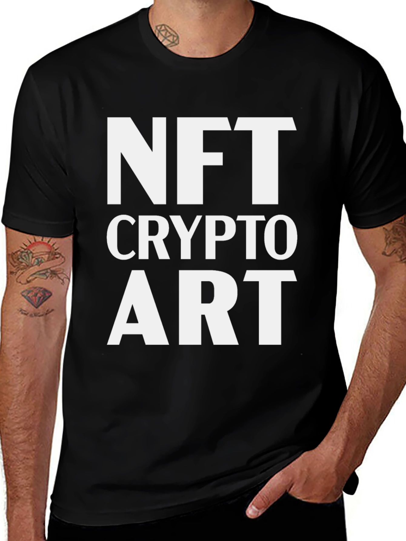 NFT Crypto Art Black Graphic Tee Shirt