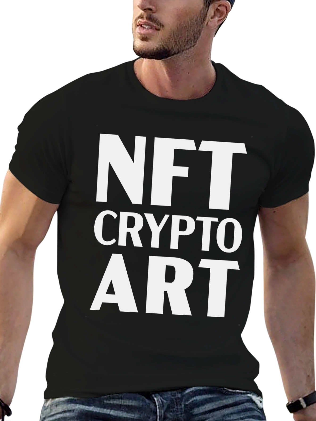 NFT Crypto Art Black Graphic Tee Shirt