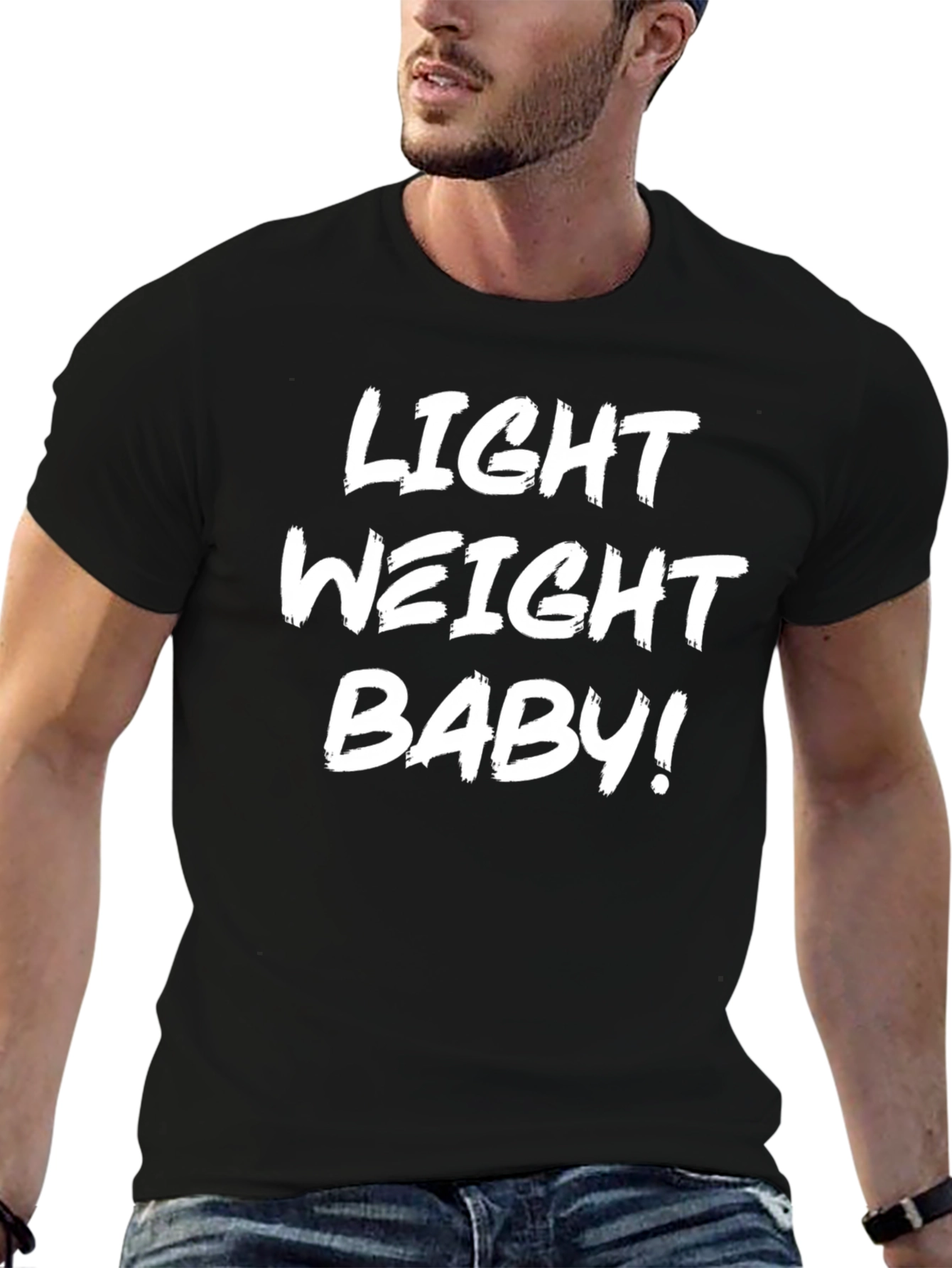 Light Weight Baby! Black Graphic T-Shirt