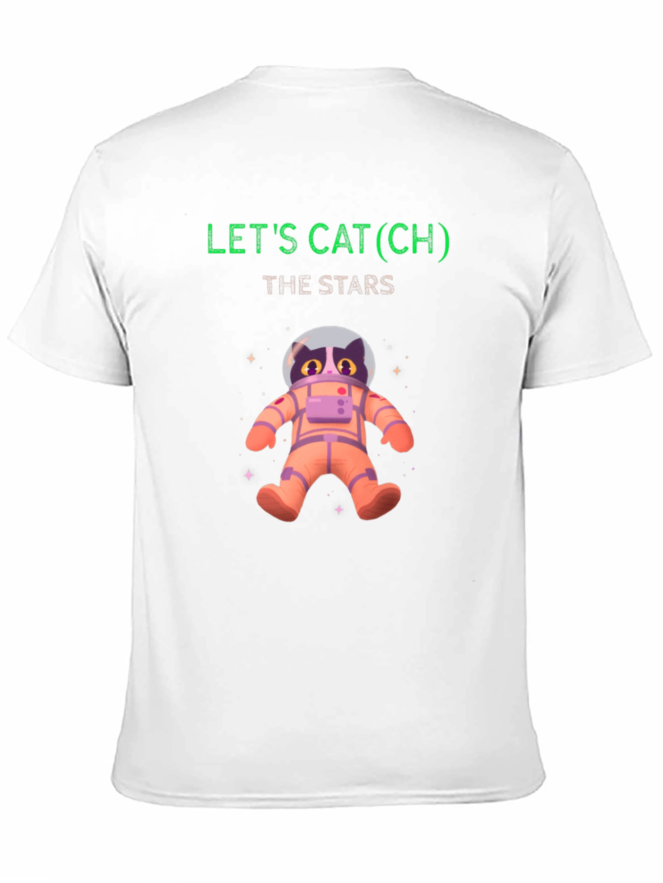 Lets Cat(ch) The Stars Black T-Shirt