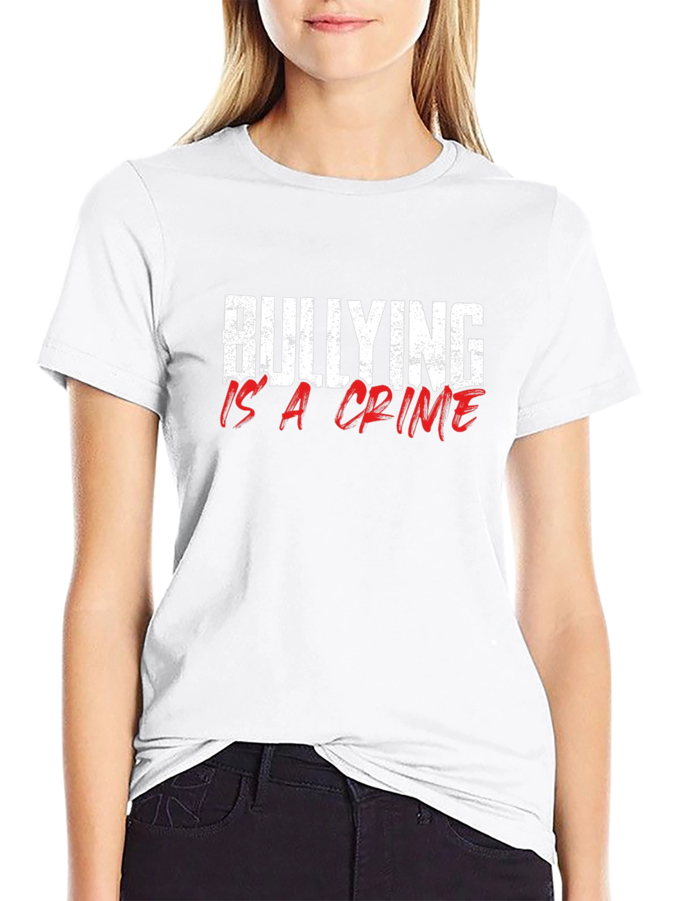Bullying is a Crime Graphic T-Shirt - Black