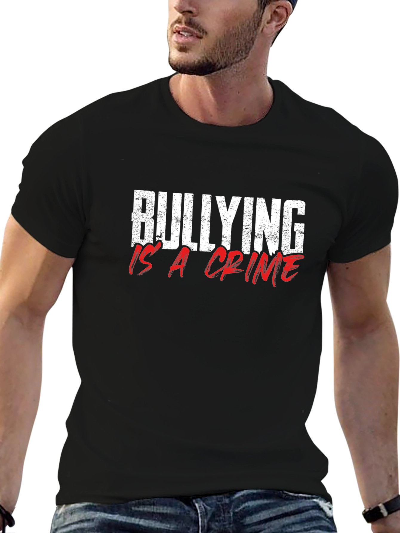 Bullying is a Crime Graphic T-Shirt - Black