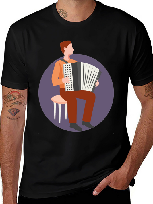 Accordion Player Graphic Tee - Musician T-Shirt