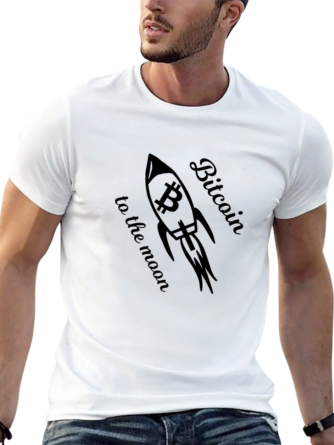 Bitcoin To The Moon Black Graphic Tee