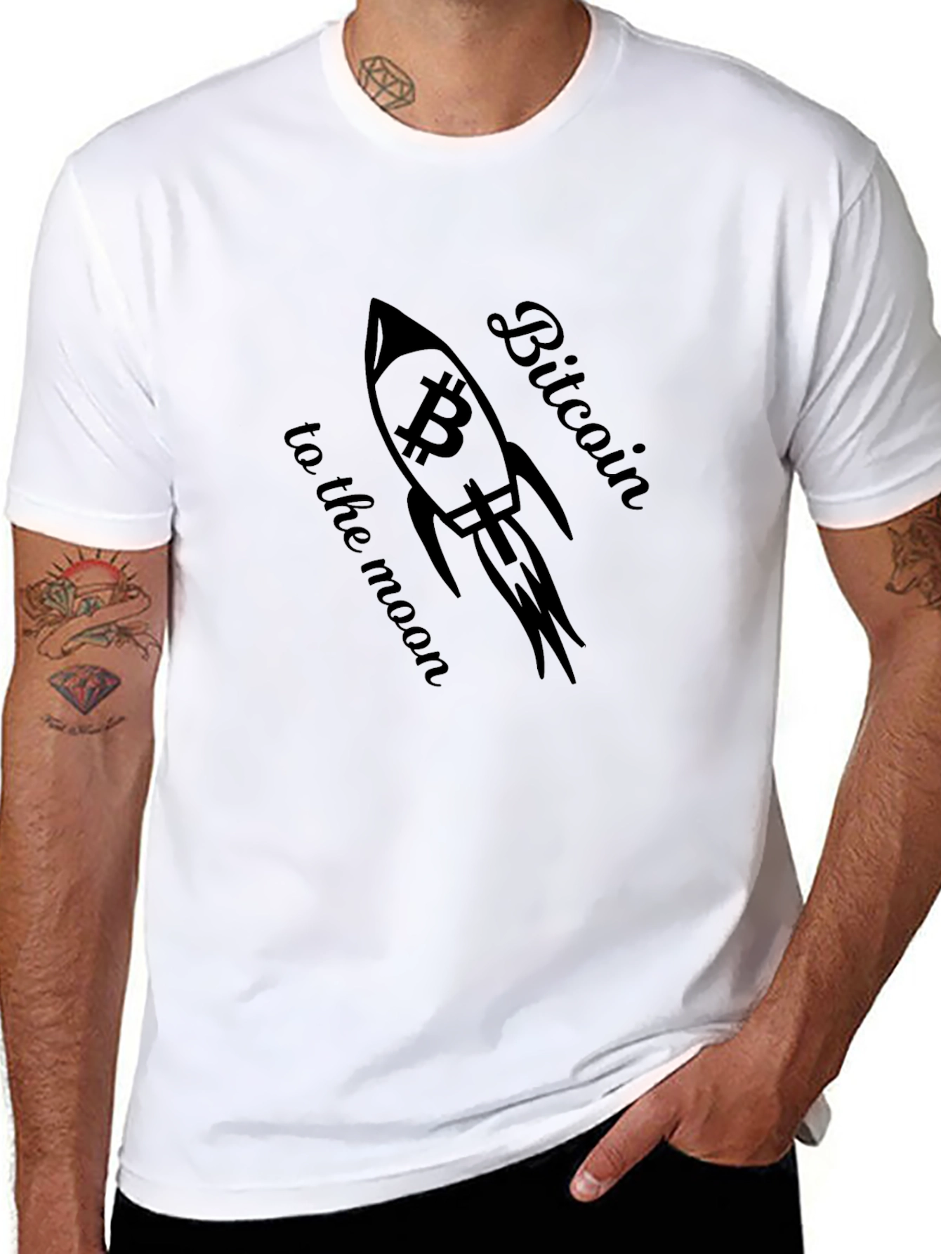 Bitcoin To The Moon Black Graphic Tee