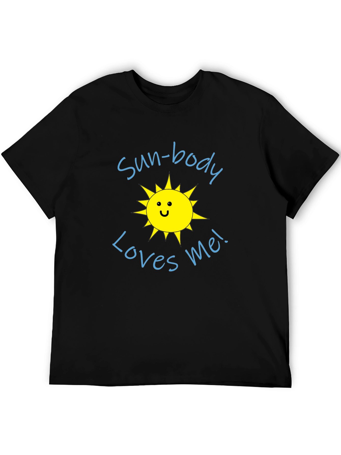 Sun-Body Loves Me Black Graphic Tee Shirt