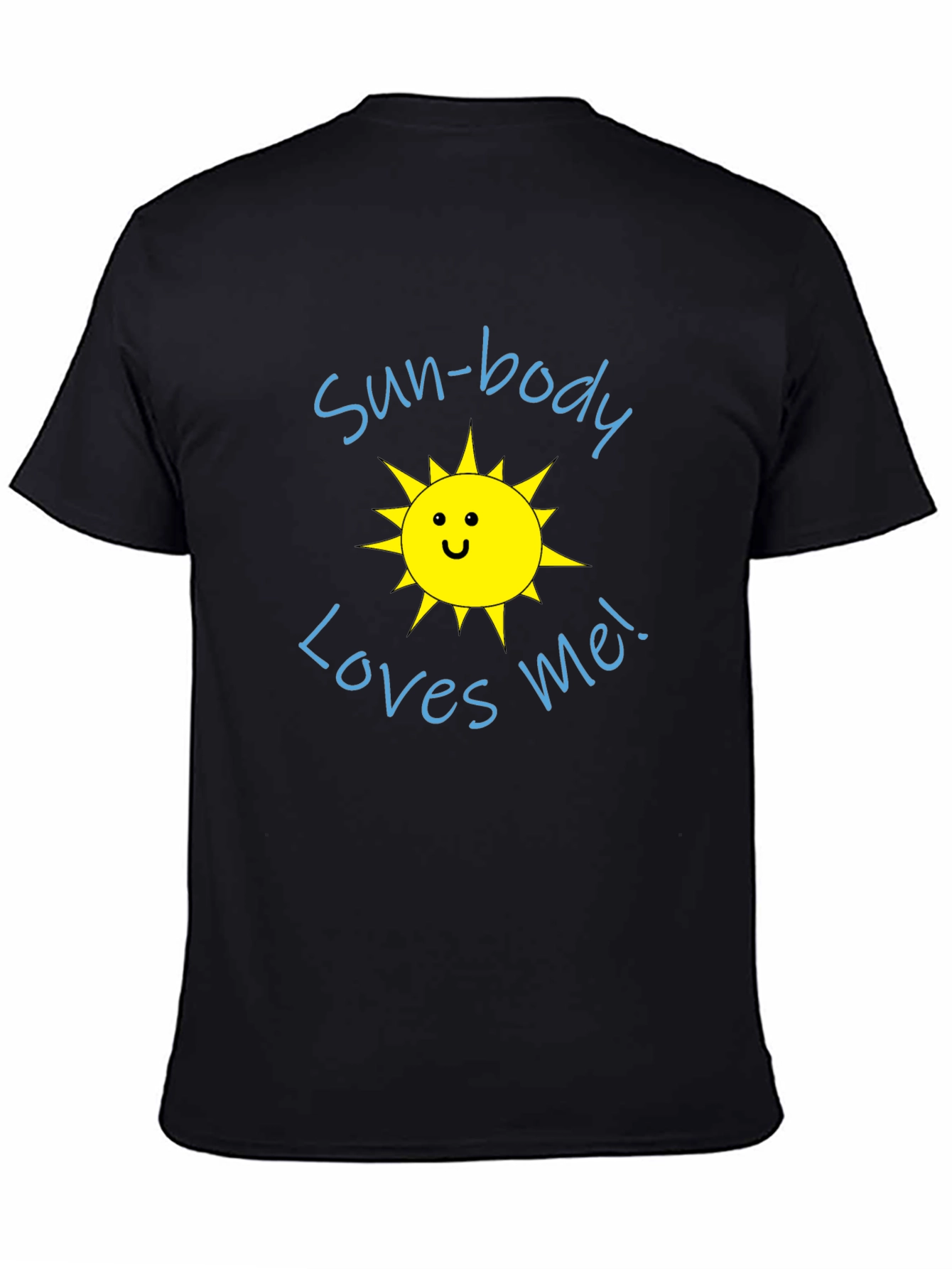 Sun-Body Loves Me Black Graphic Tee Shirt