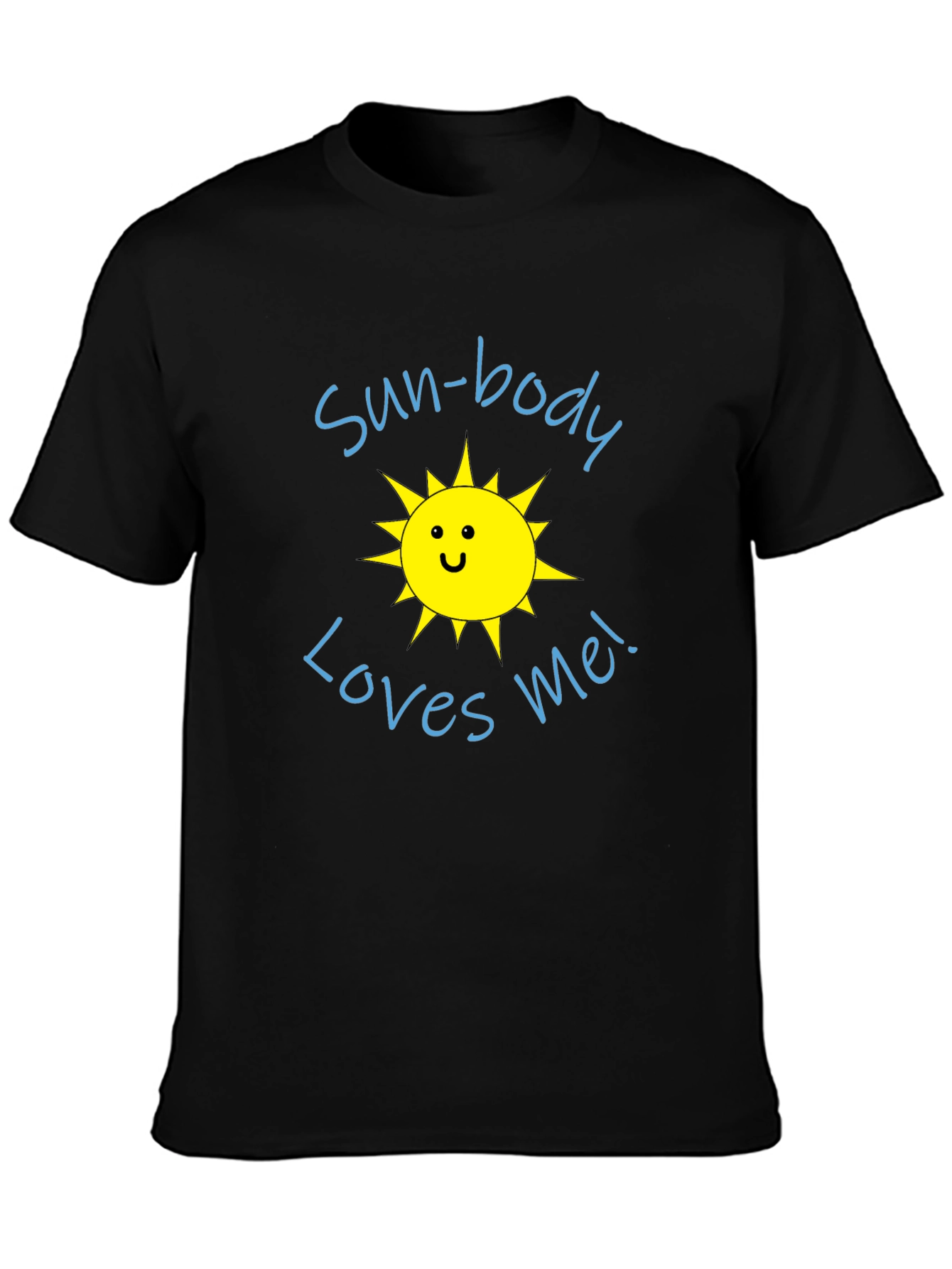 Sun-Body Loves Me Black Graphic Tee Shirt