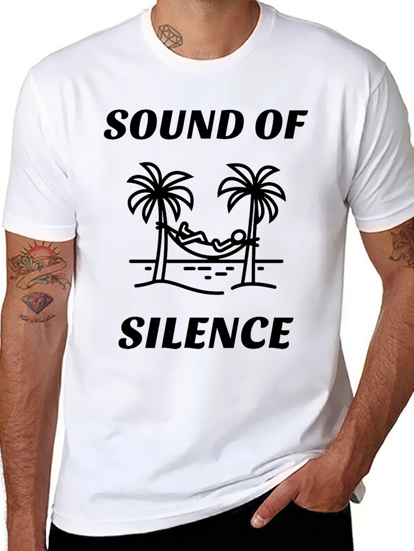 Sound of Silence Palm Tree Hammock Graphic Tee