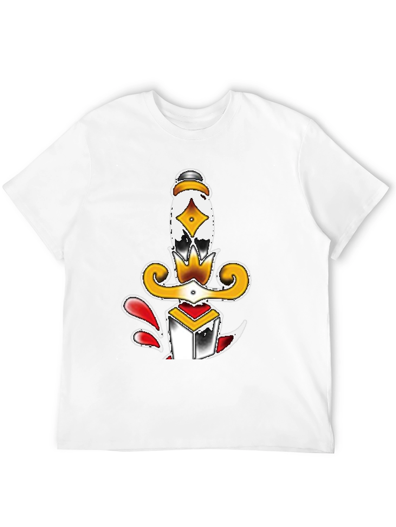 Dagger Tattoo Graphic Tee - Black Unisex T-Shirt