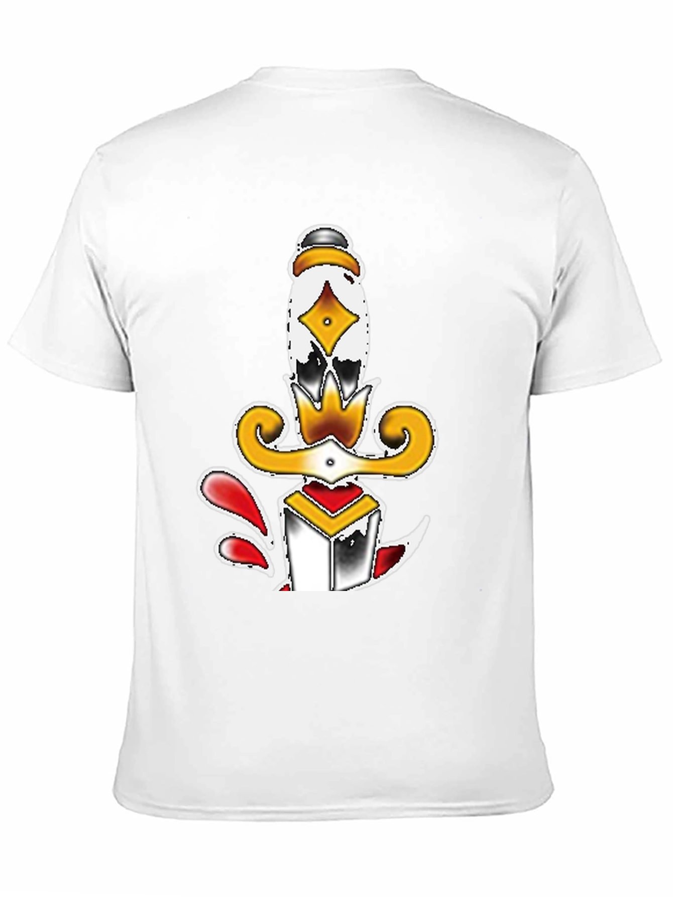 Dagger Tattoo Graphic Tee - Black Unisex T-Shirt