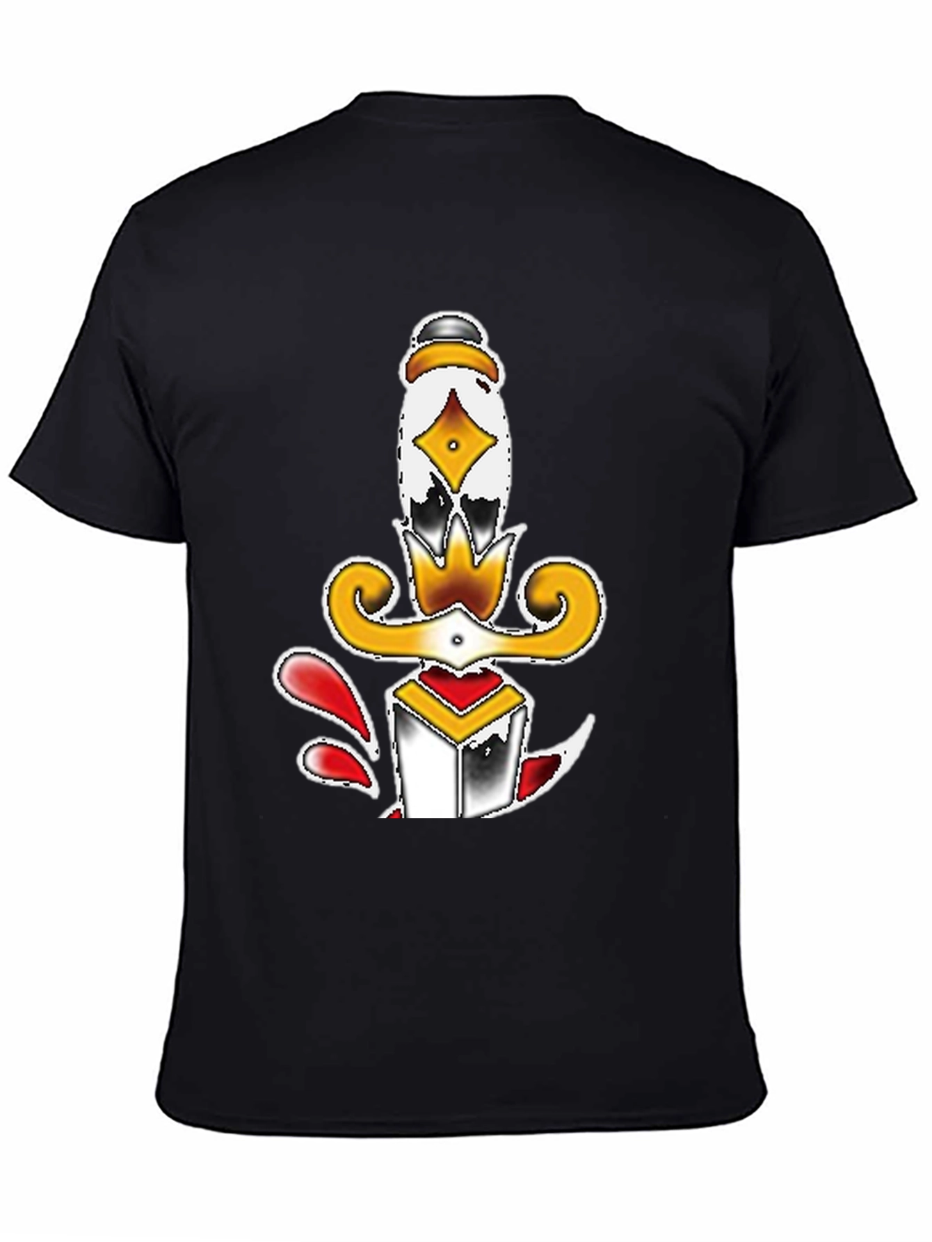 Dagger Tattoo Graphic Tee - Black Unisex T-Shirt