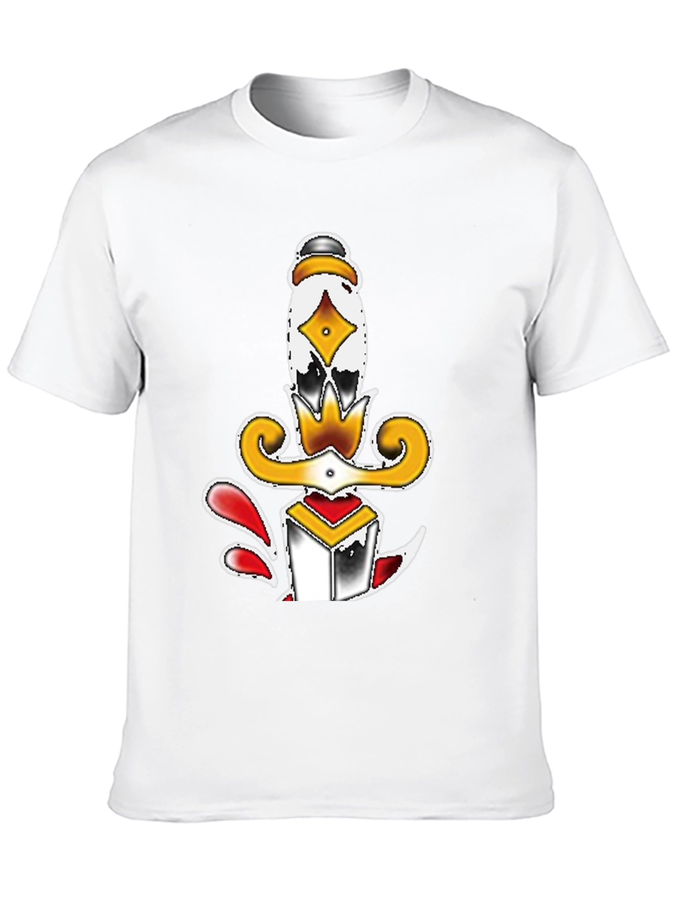 Dagger Tattoo Graphic Tee - Black Unisex T-Shirt