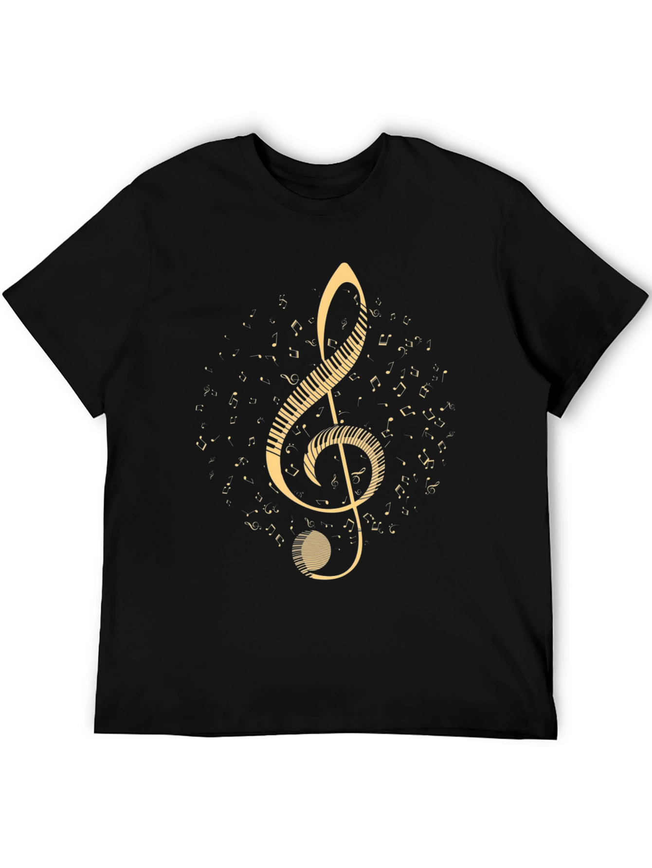 Musical Clef T-Shirt - Black Cotton Music Tee