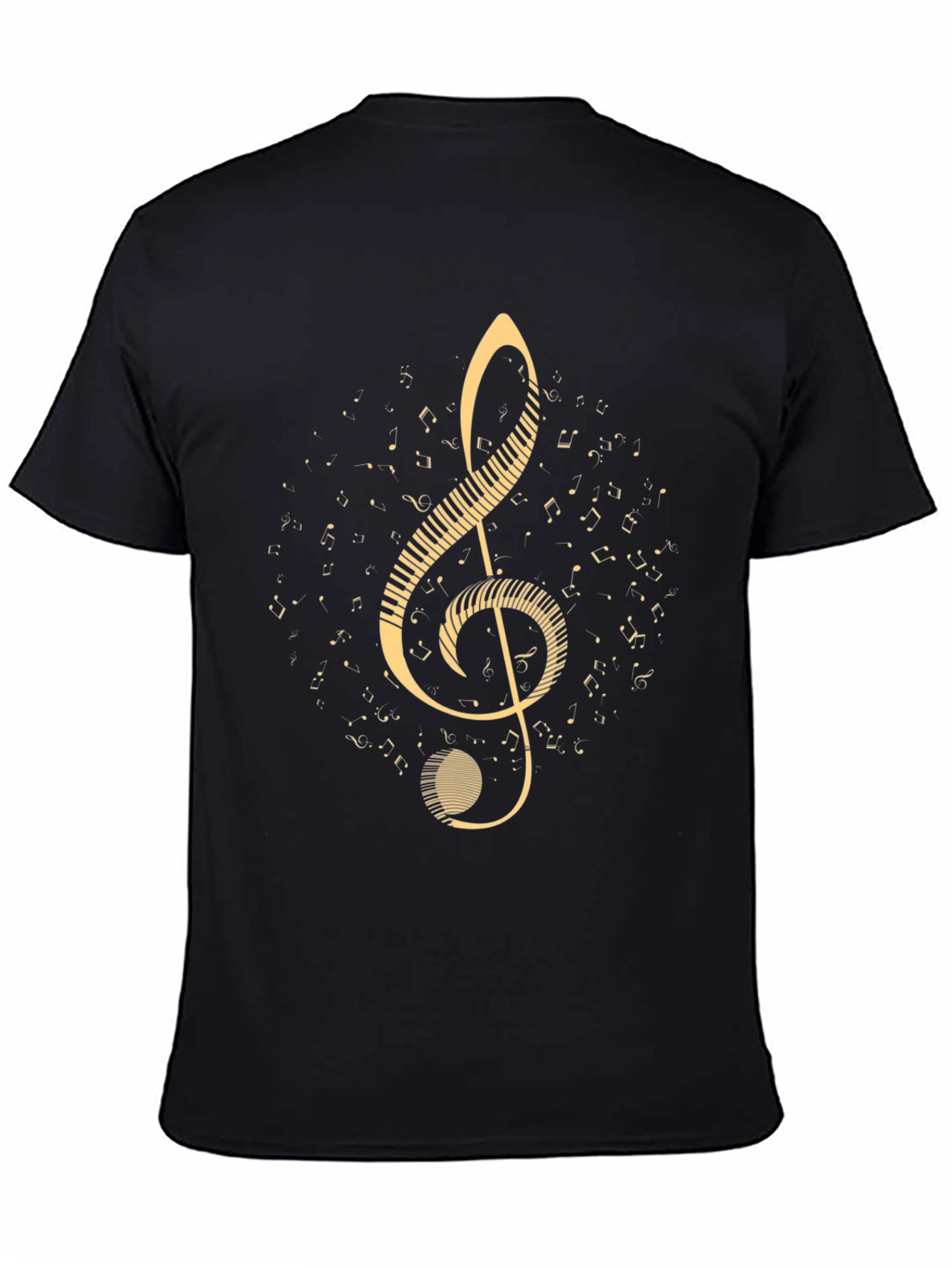 Musical Clef T-Shirt - Black Cotton Music Tee