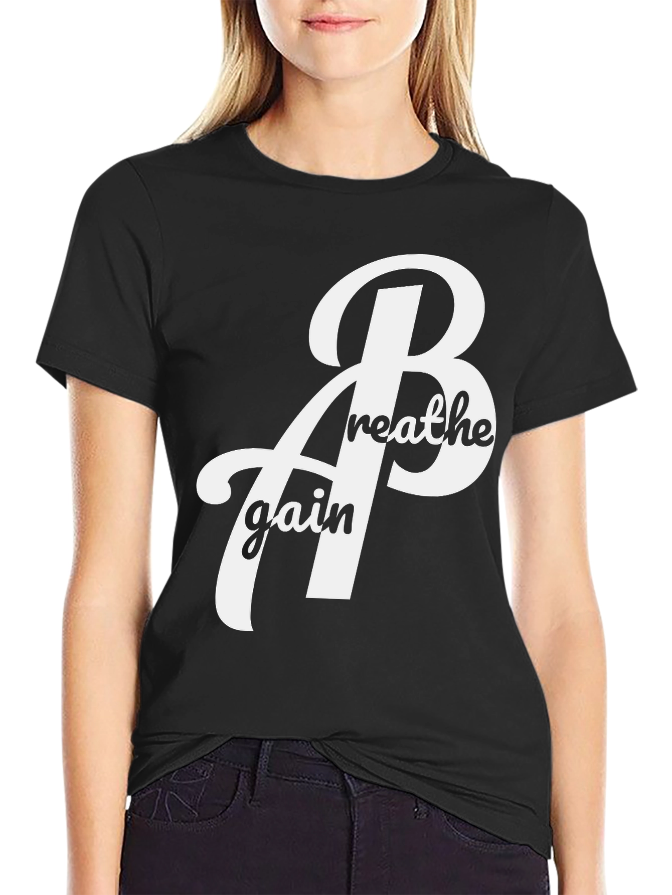 Breathe Again Black Graphic Tee Shirt