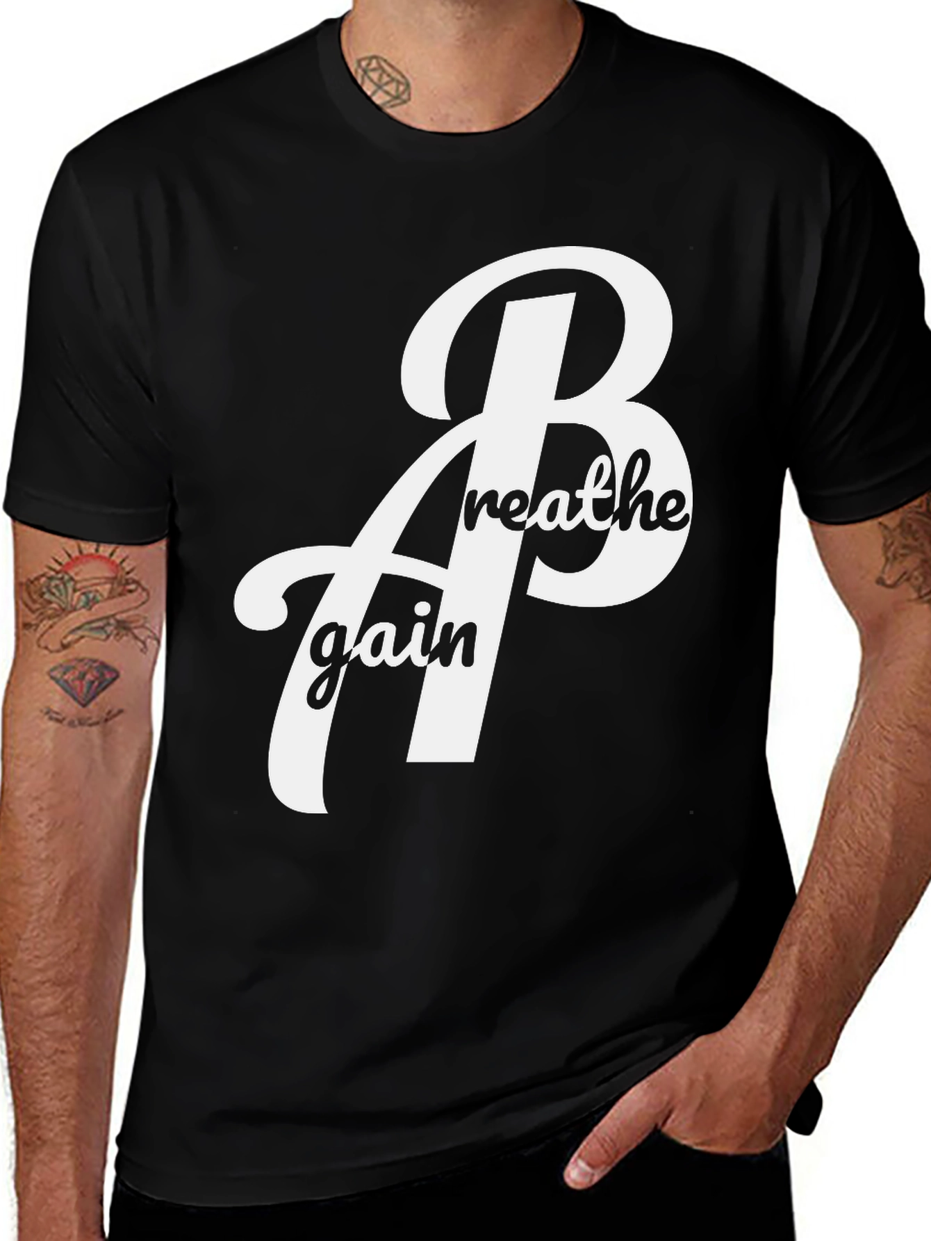 Breathe Again Black Graphic Tee Shirt