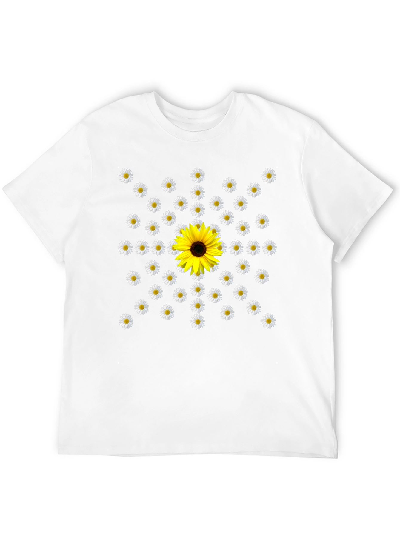 Daisy and Sunflower T-Shirt - Unique Floral Design