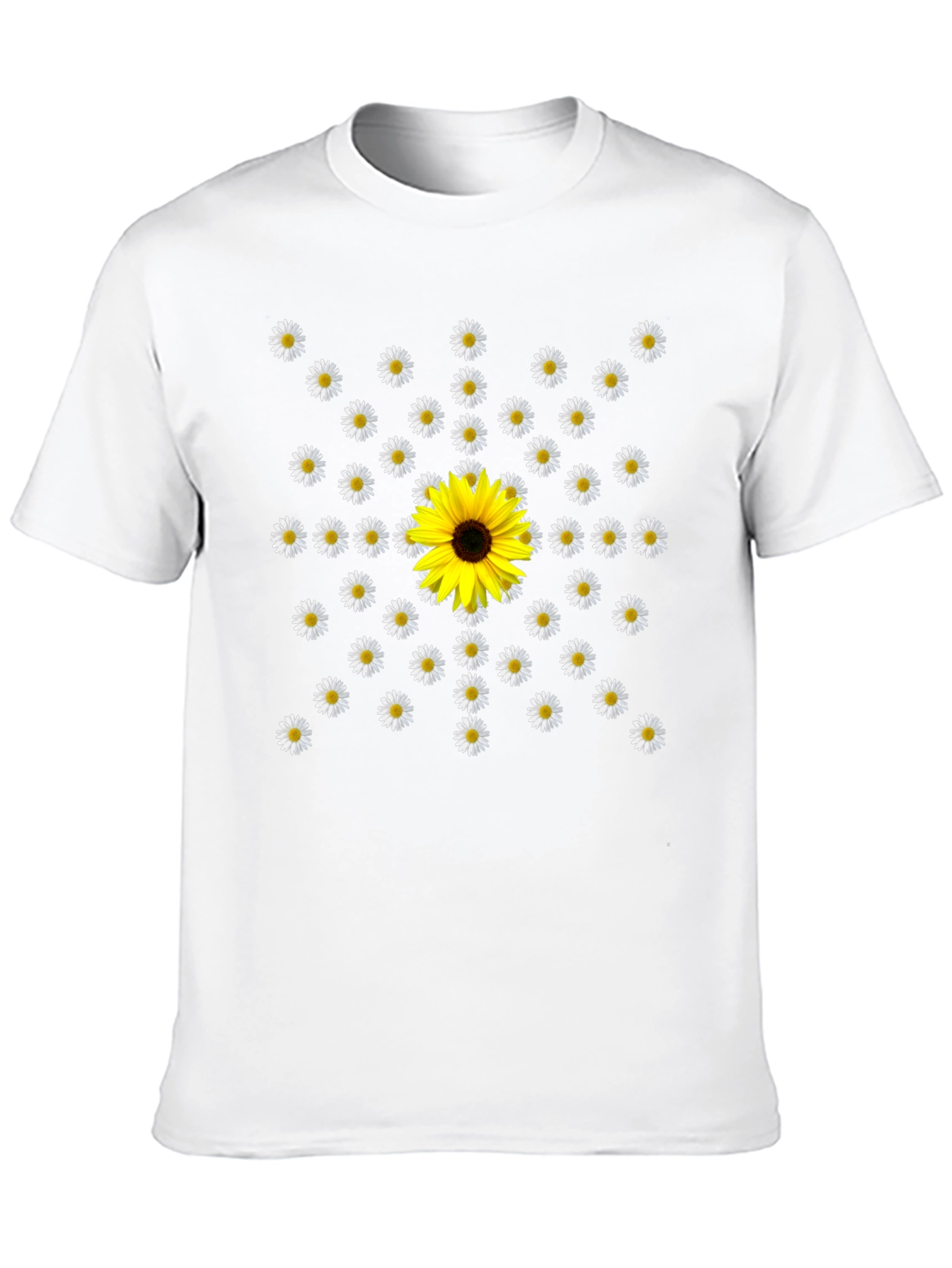 Daisy and Sunflower T-Shirt - Unique Floral Design