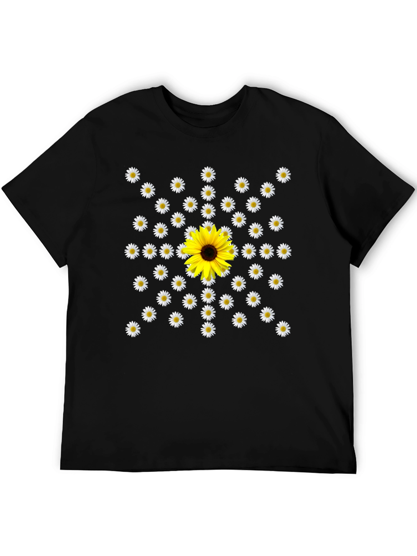 Daisy and Sunflower T-Shirt - Unique Floral Design