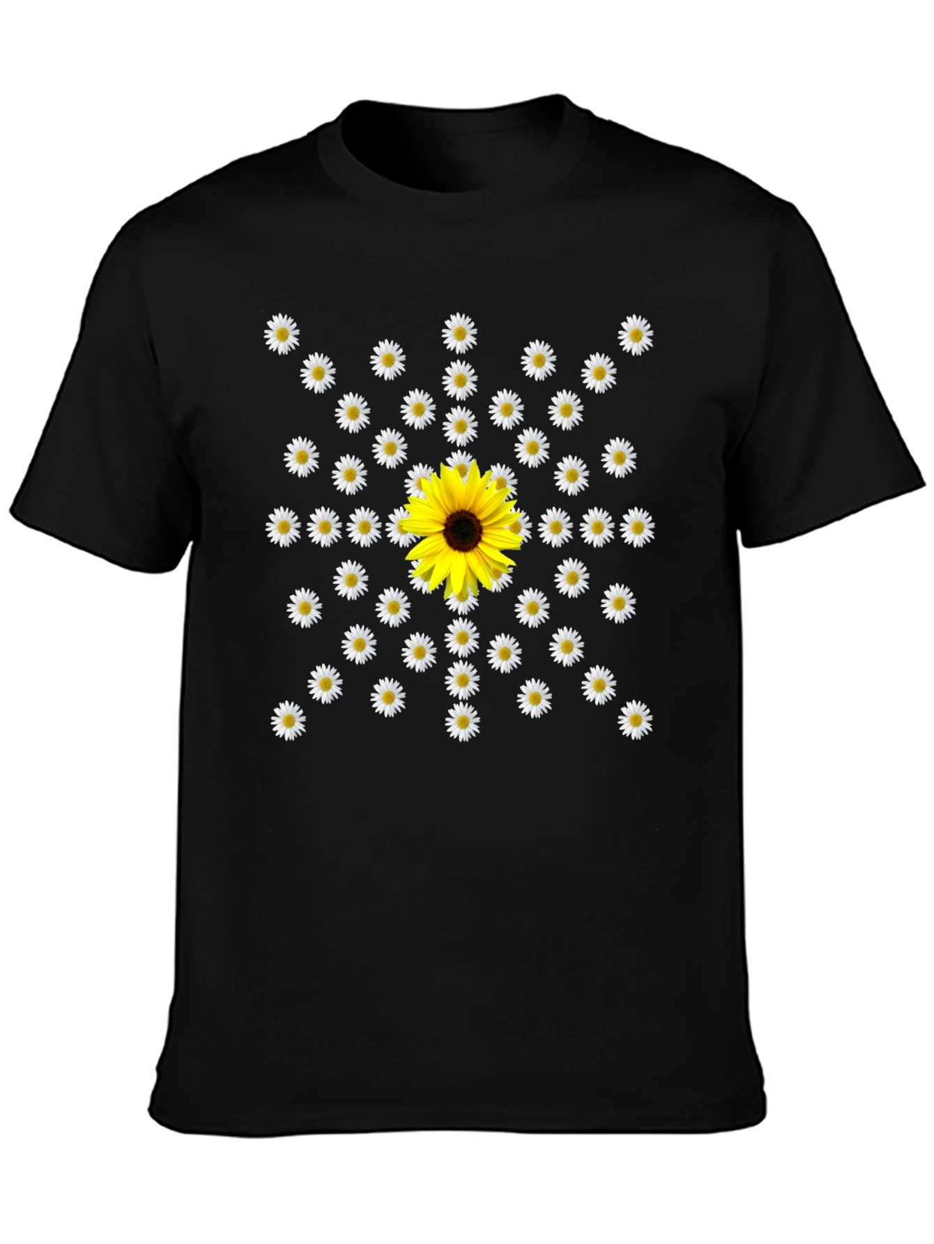 Daisy and Sunflower T-Shirt - Unique Floral Design