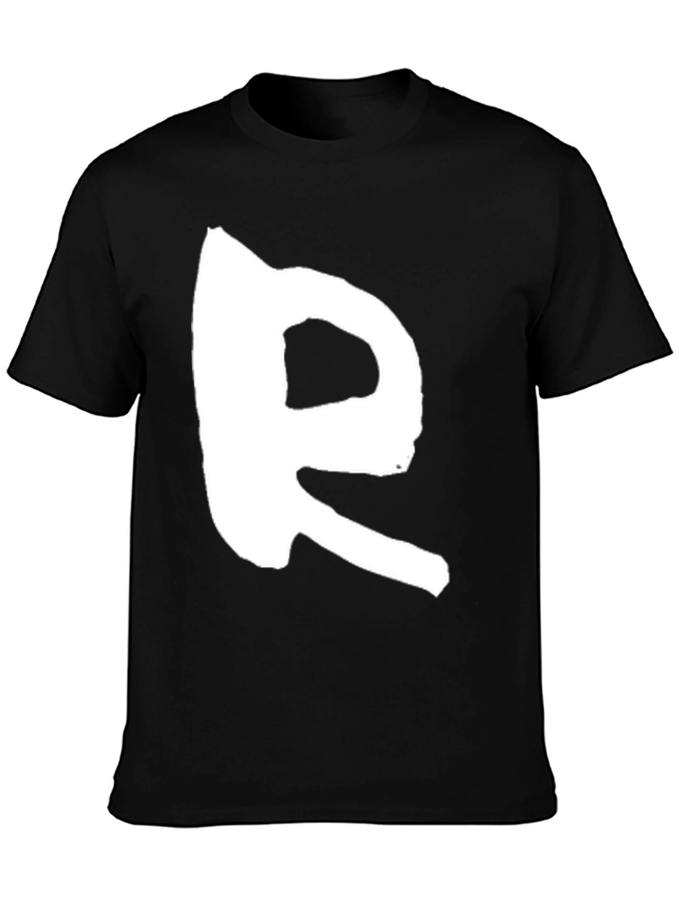 Bold R Graphic Print Black T-Shirt