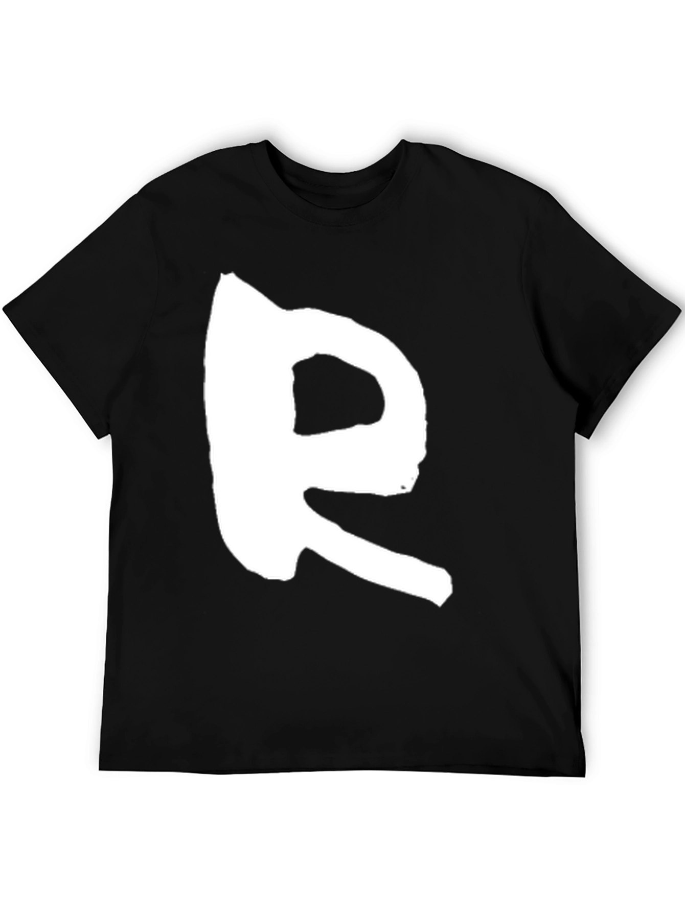 Bold R Graphic Print Black T-Shirt