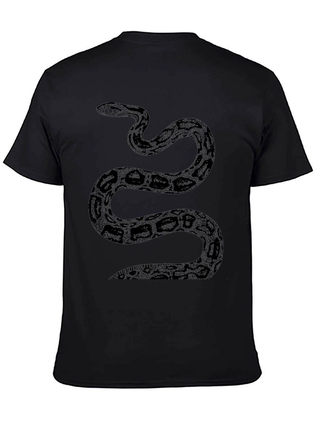 Snake Print Black T-Shirt