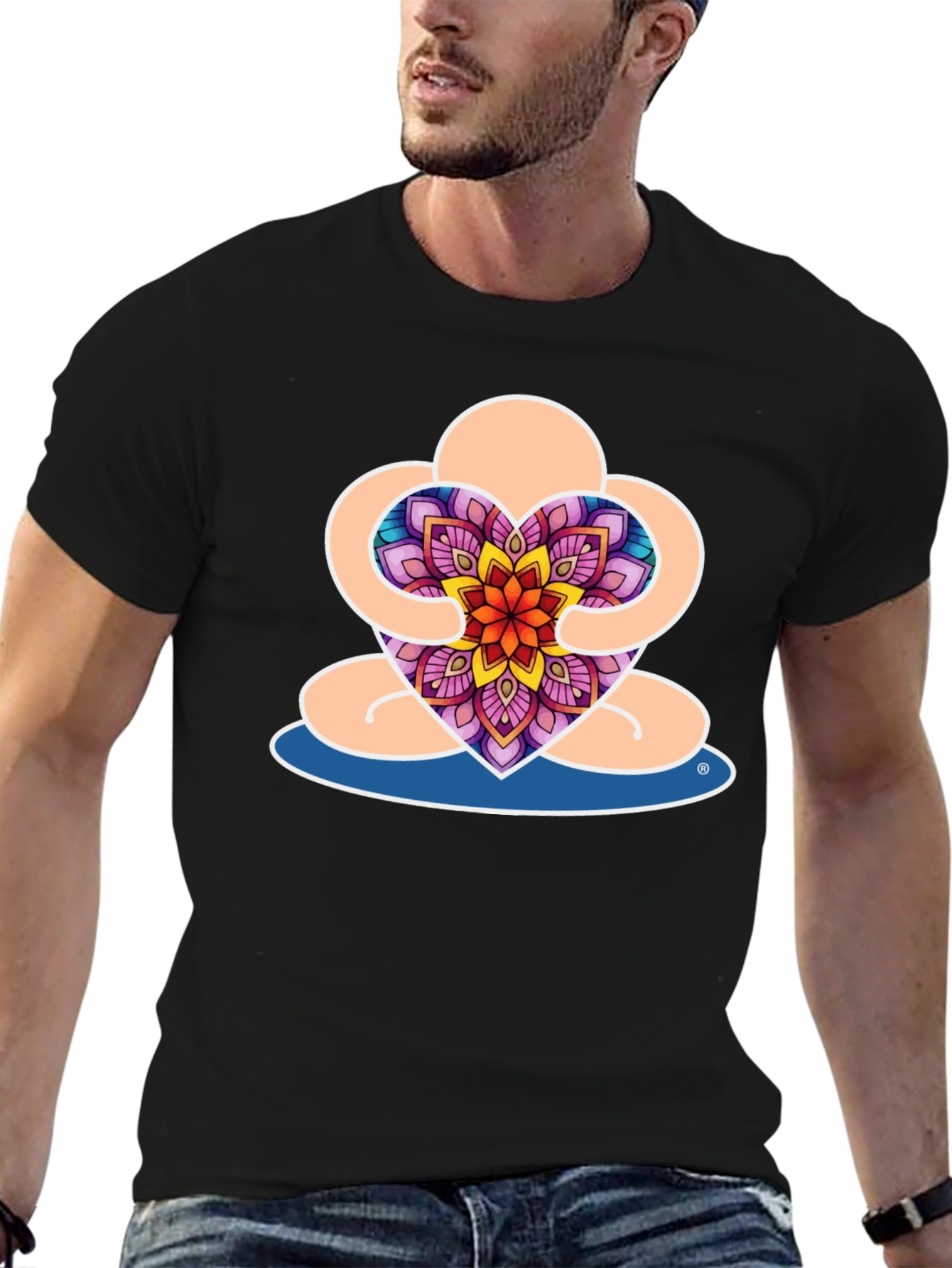 Meditative Heart Mandala Graphic Tee